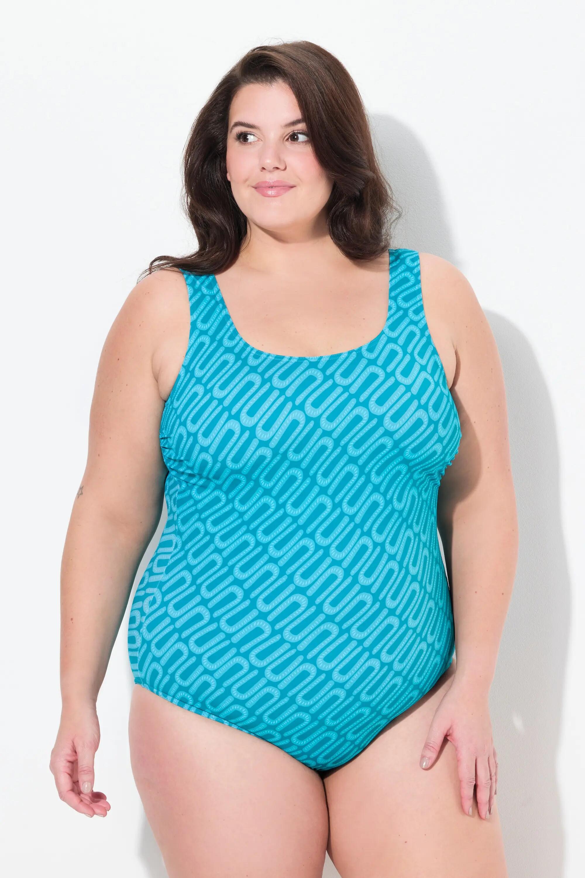 Dames badpak grafische print zonder softcups ronde hals 2/13