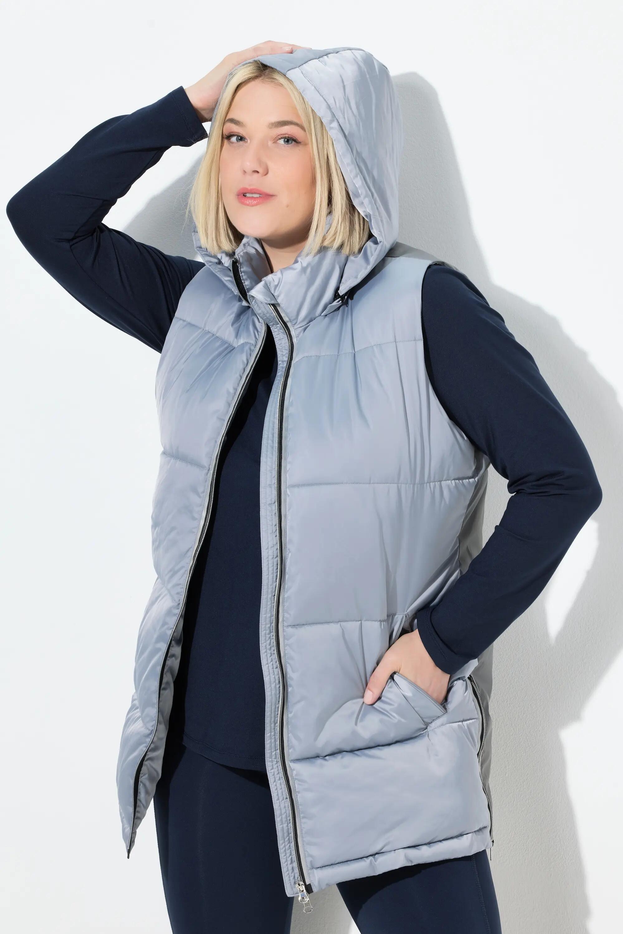 Femme Gilet matelassé long à capuche amovible matière déperlante 2/13