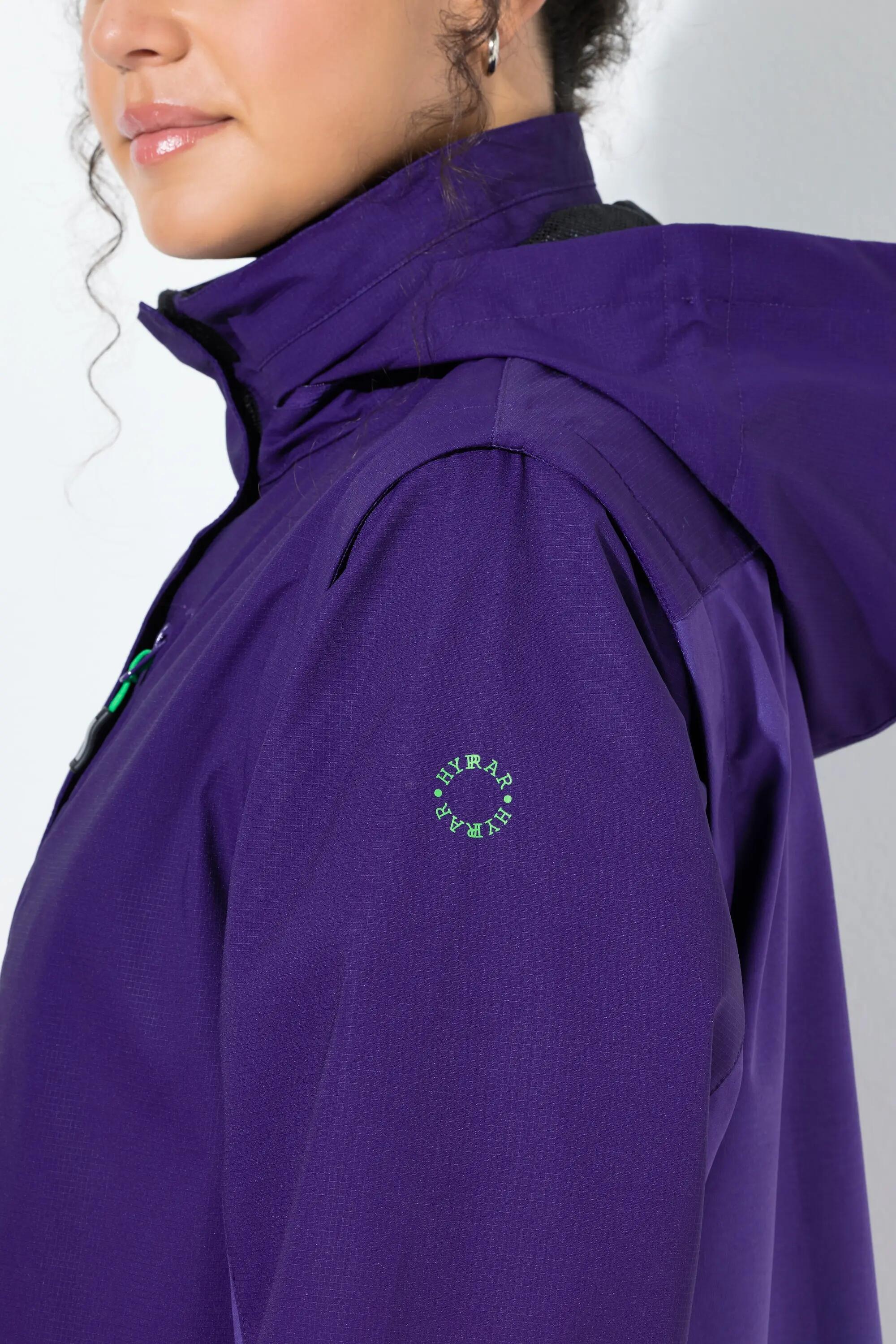 Femme Veste technique 2-en-1 imperméable manches amovibles 11/13