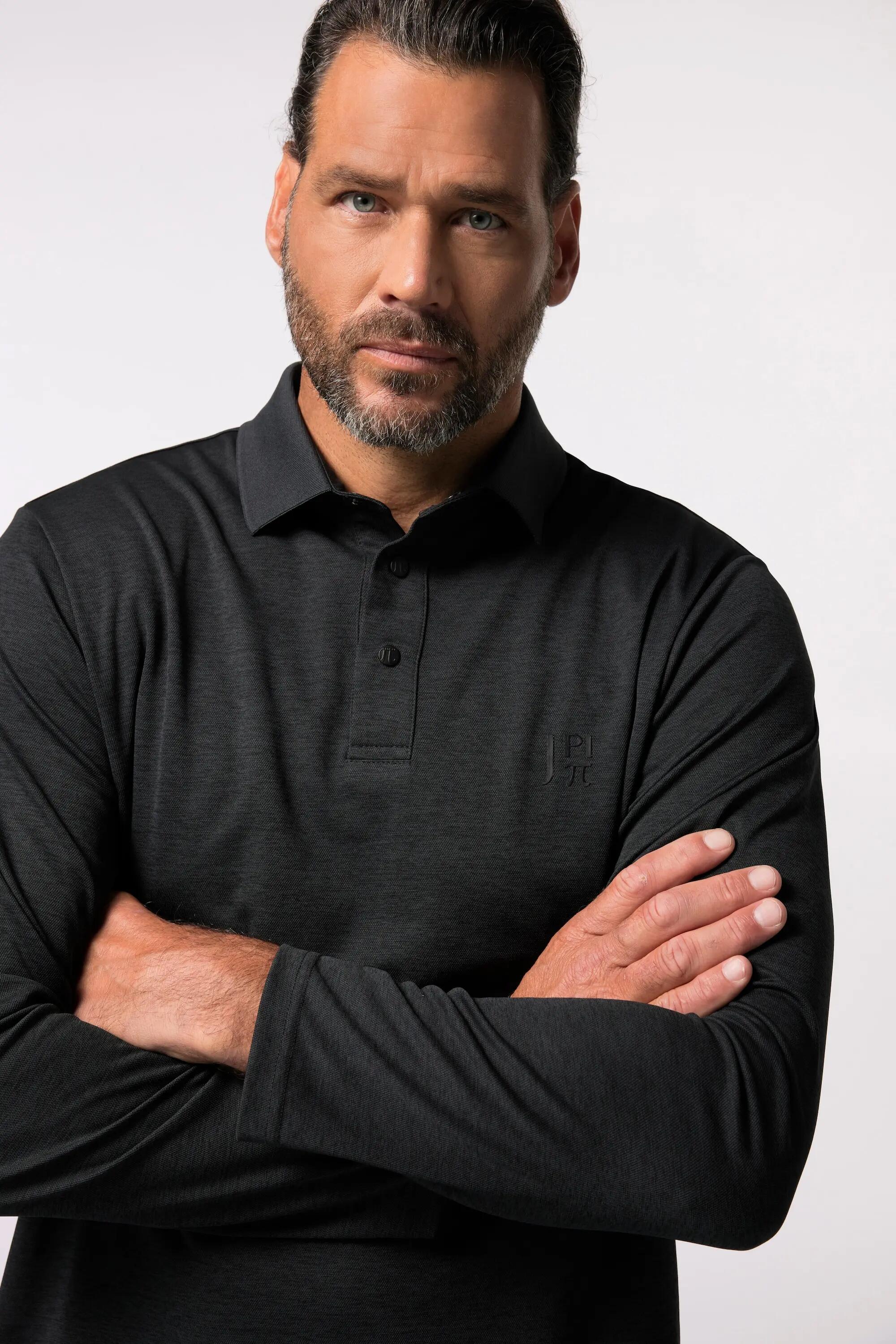 Heren Poloshirt met lange mouwen trekking QuickDry 5/7