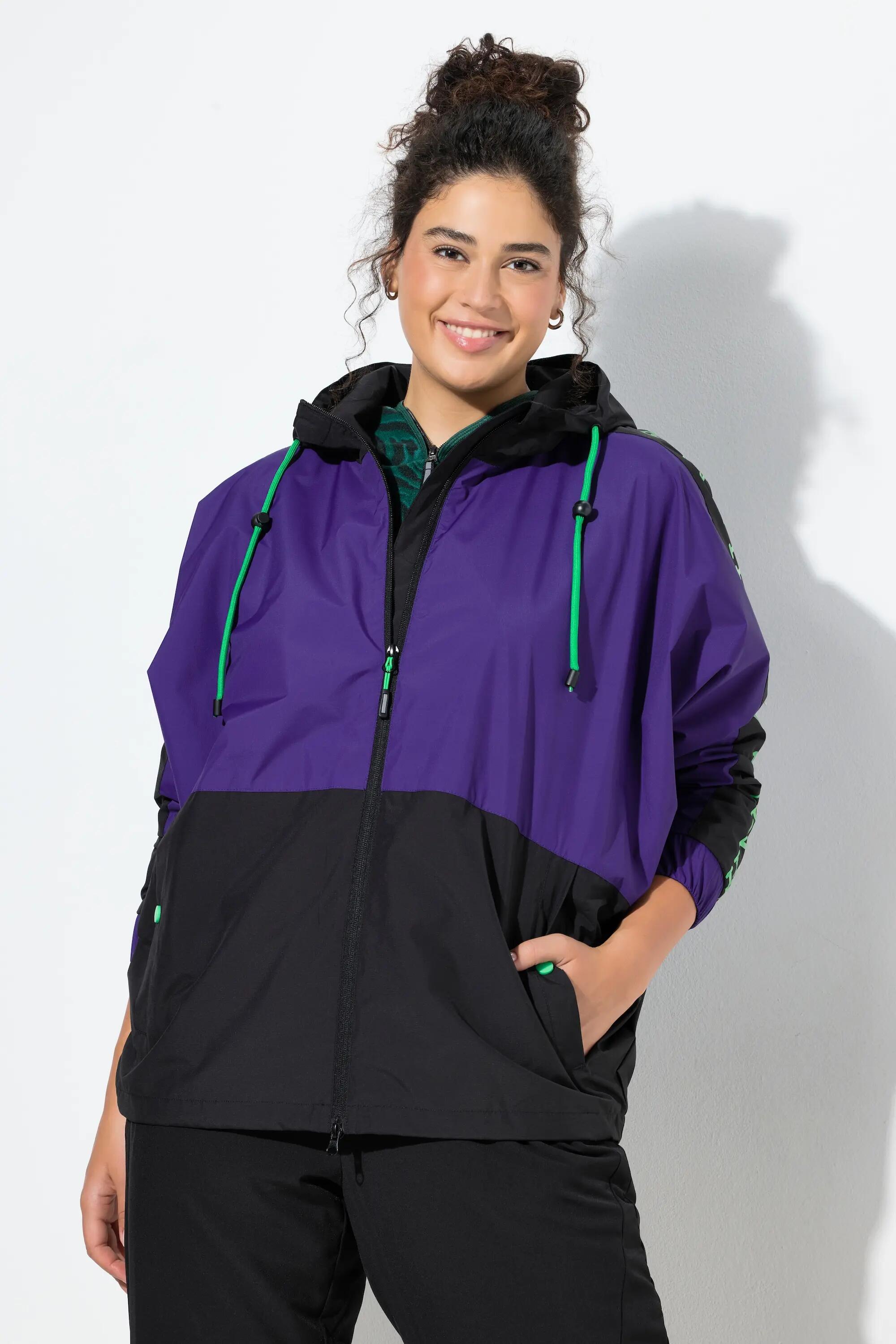 Damen Funktionsjacke Kapuze oversized Fledermaus-Ärmel 3/13