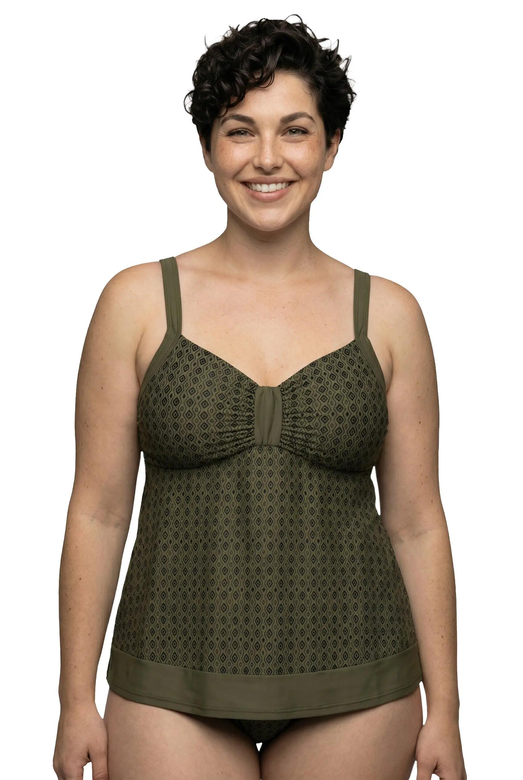 Femme Tankini avec bonnets souples motif graphique et bretelles ajustables 3/13