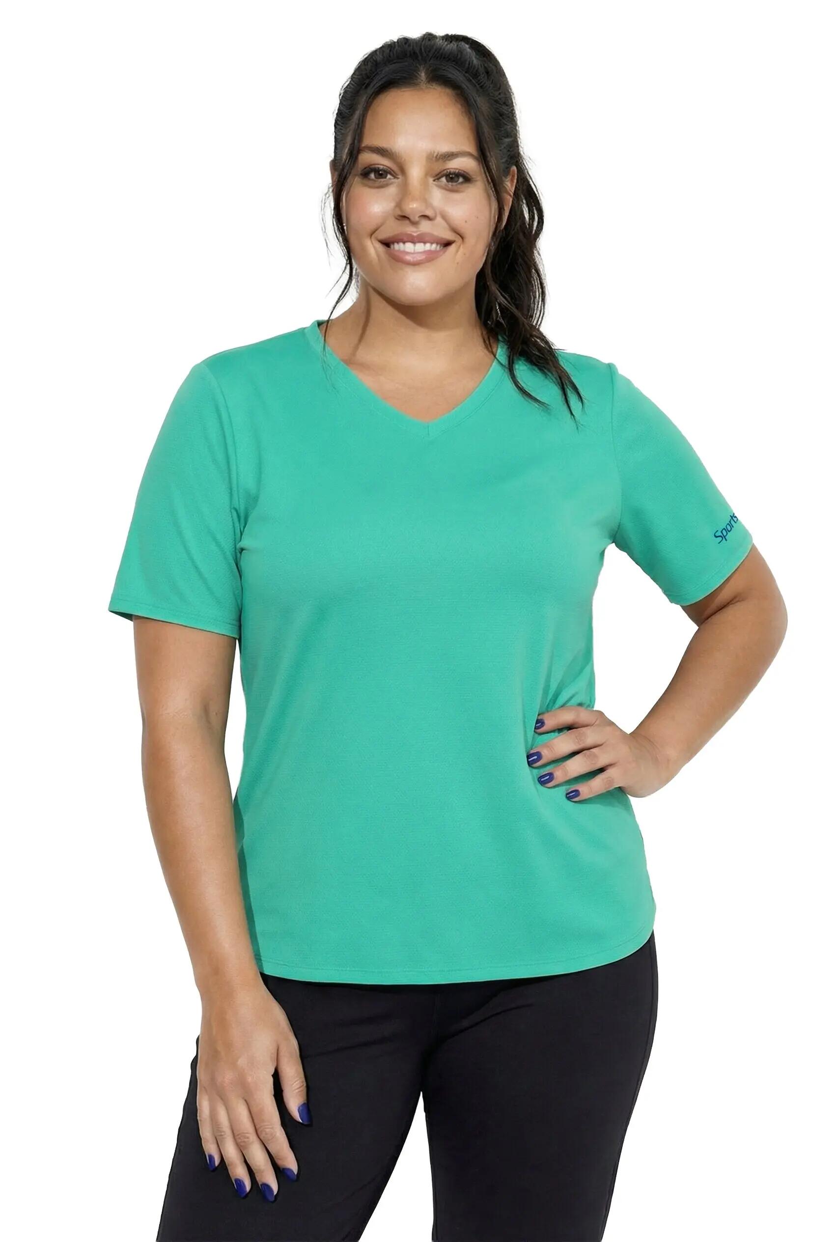Femme T-shirt technique col en V manches courtes recyclé 2/13