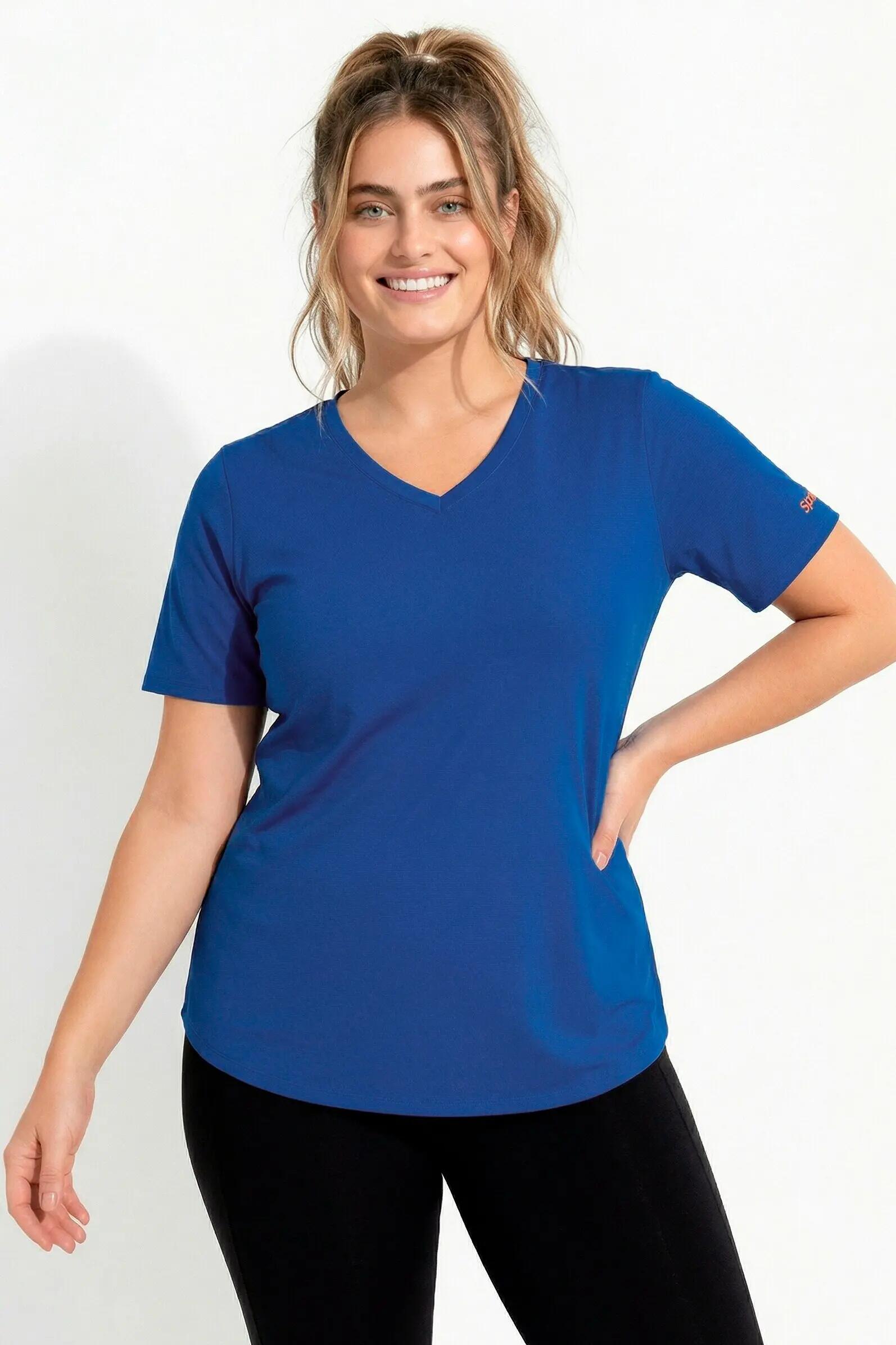 Dames Functioneel shirt V-hals korte mouw gerecycled 11/13