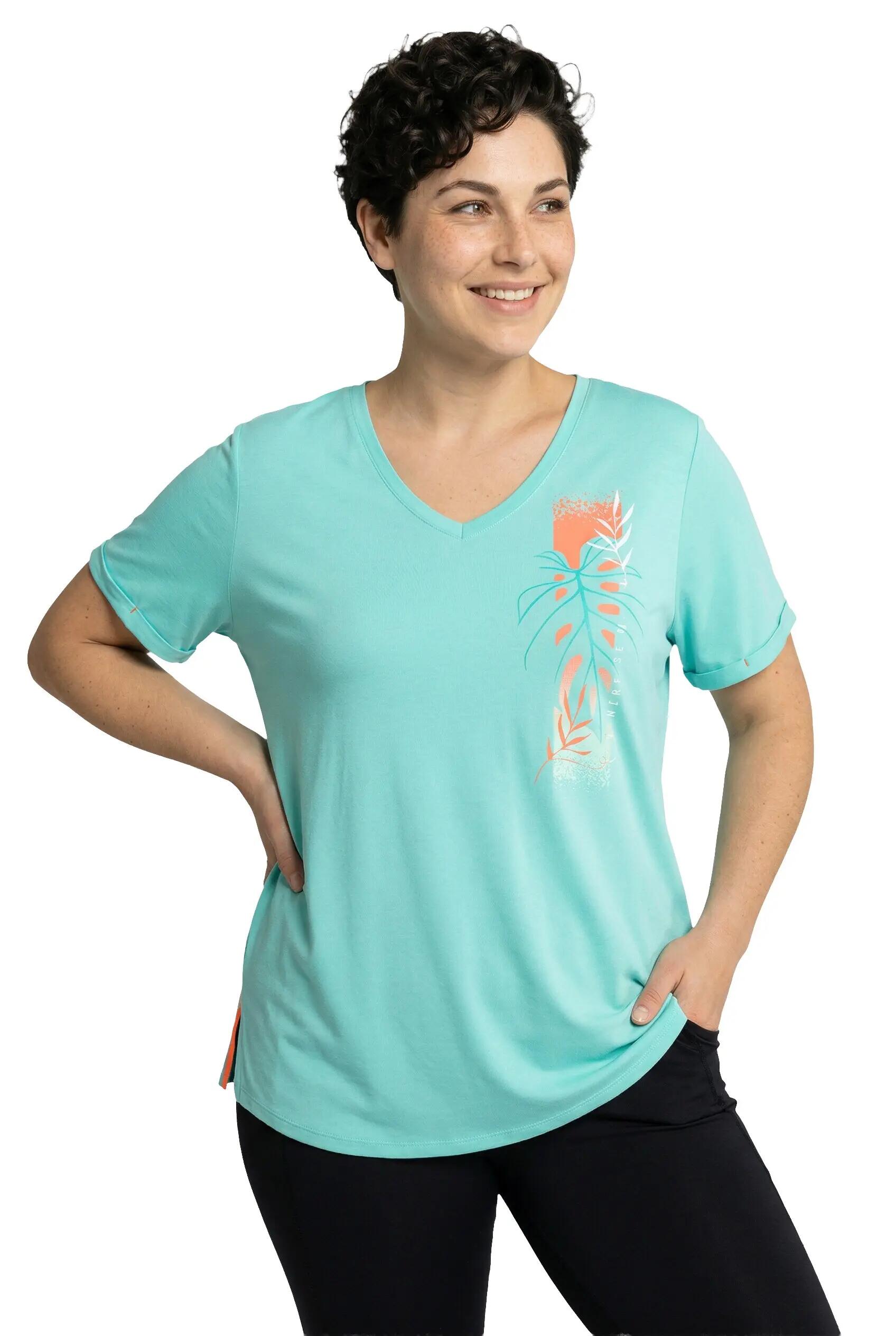 Femme T-shirt technique col en V et manches courtes traitement antibactérien 11/11