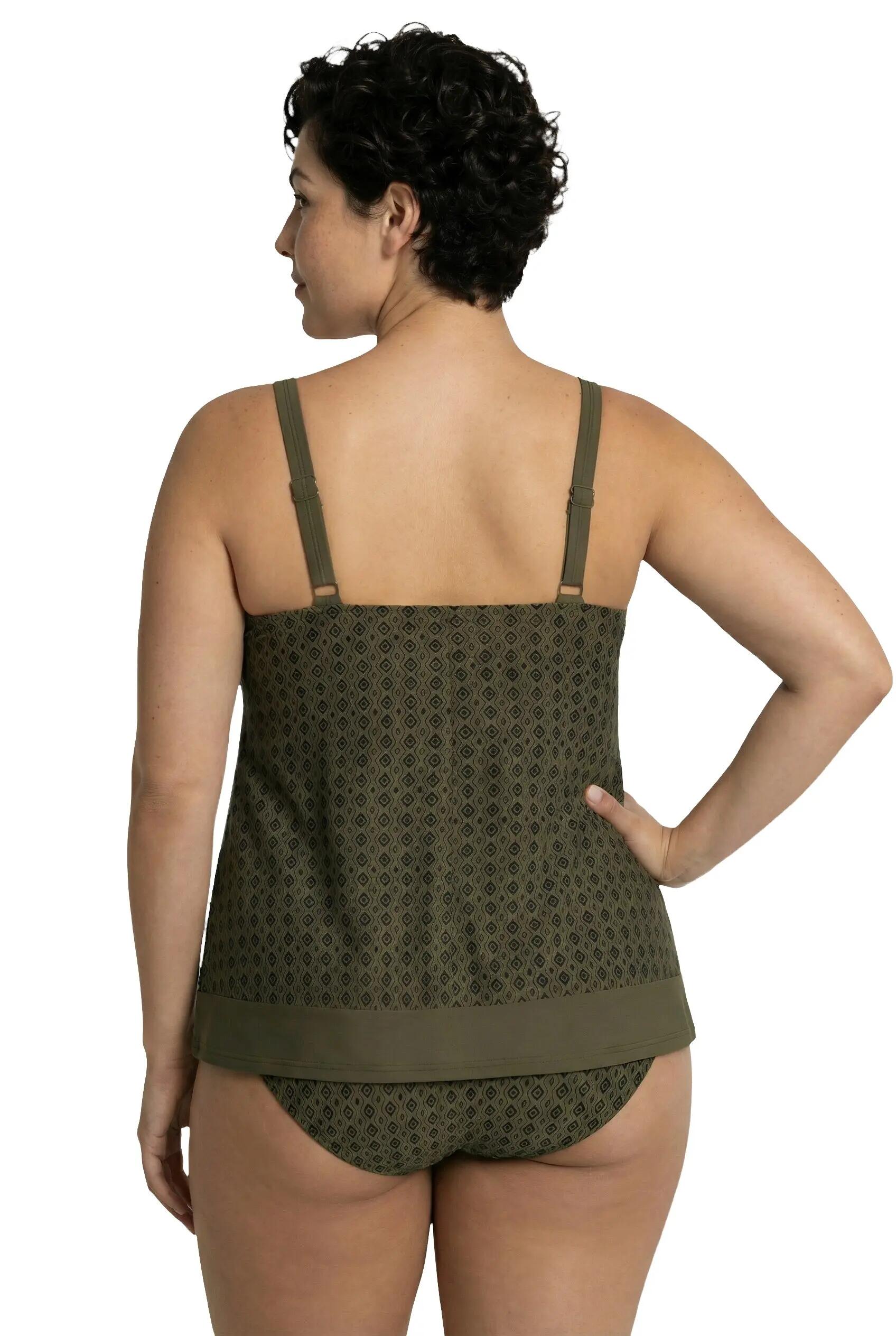 Femme Tankini avec bonnets souples motif graphique et bretelles ajustables 2/13