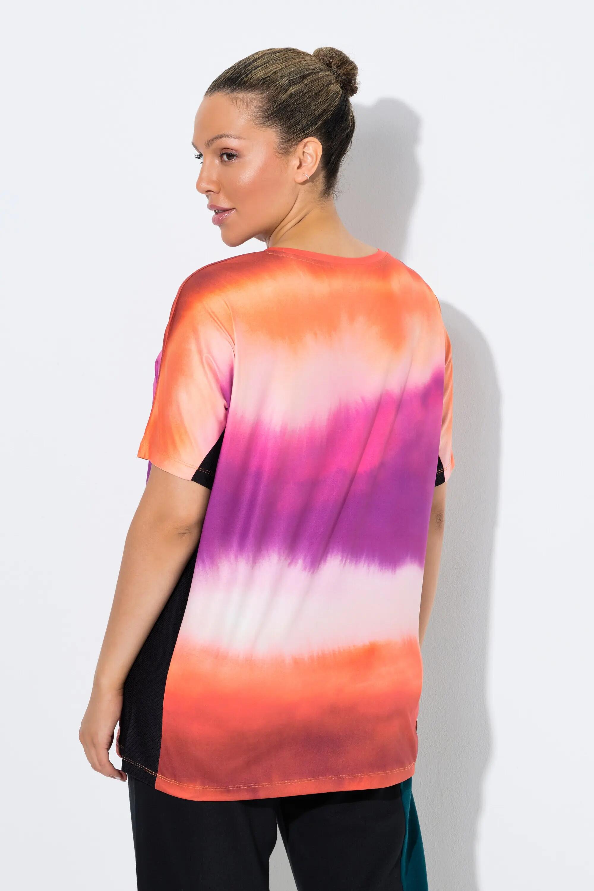 Dames Functioneel shirt inzetstukken van mesh ronde hals korte mouwen gerecycled 7/11