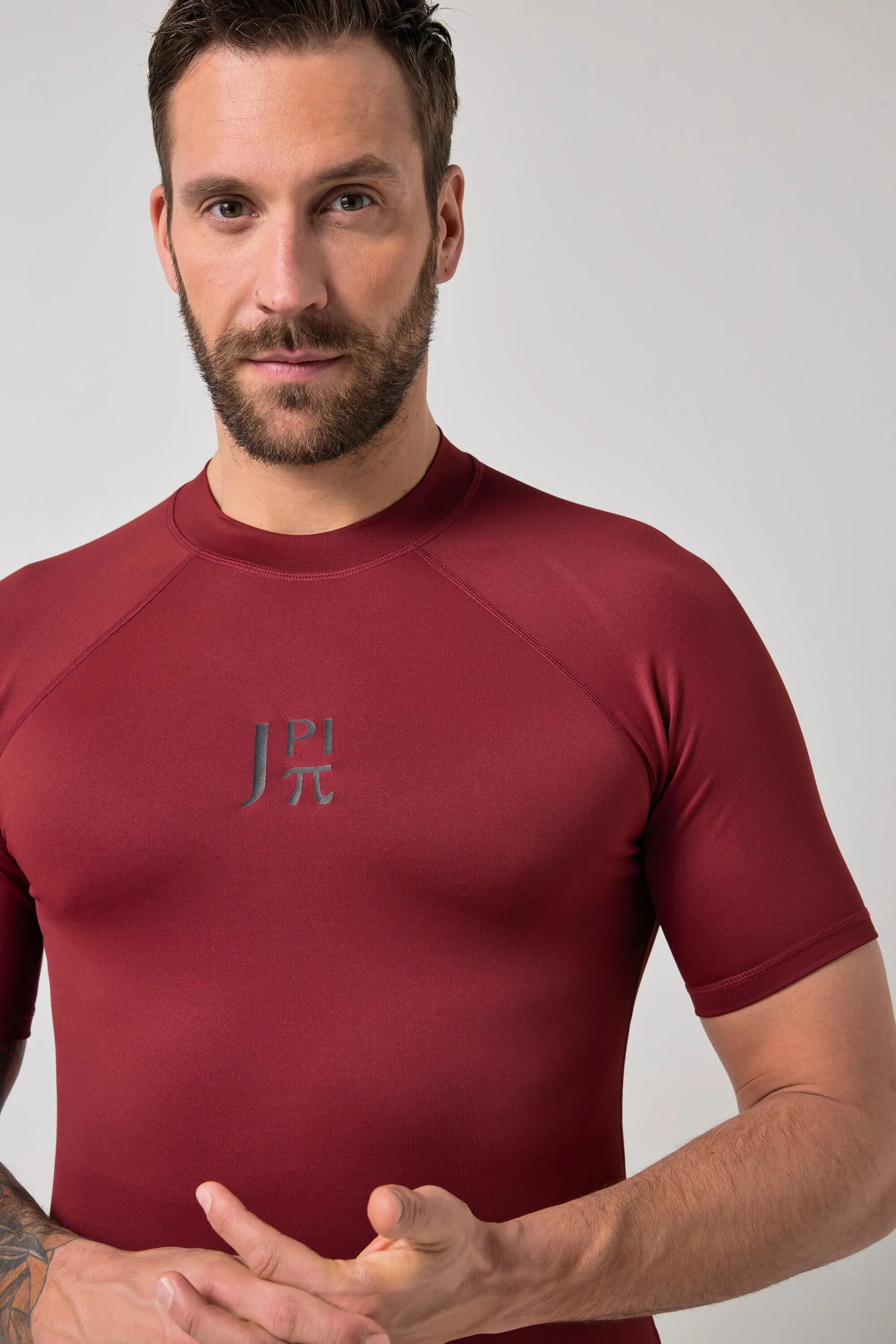 Heren Zwemmersshirt korte mouwen opstaande kraag UV-bescherming 6/9