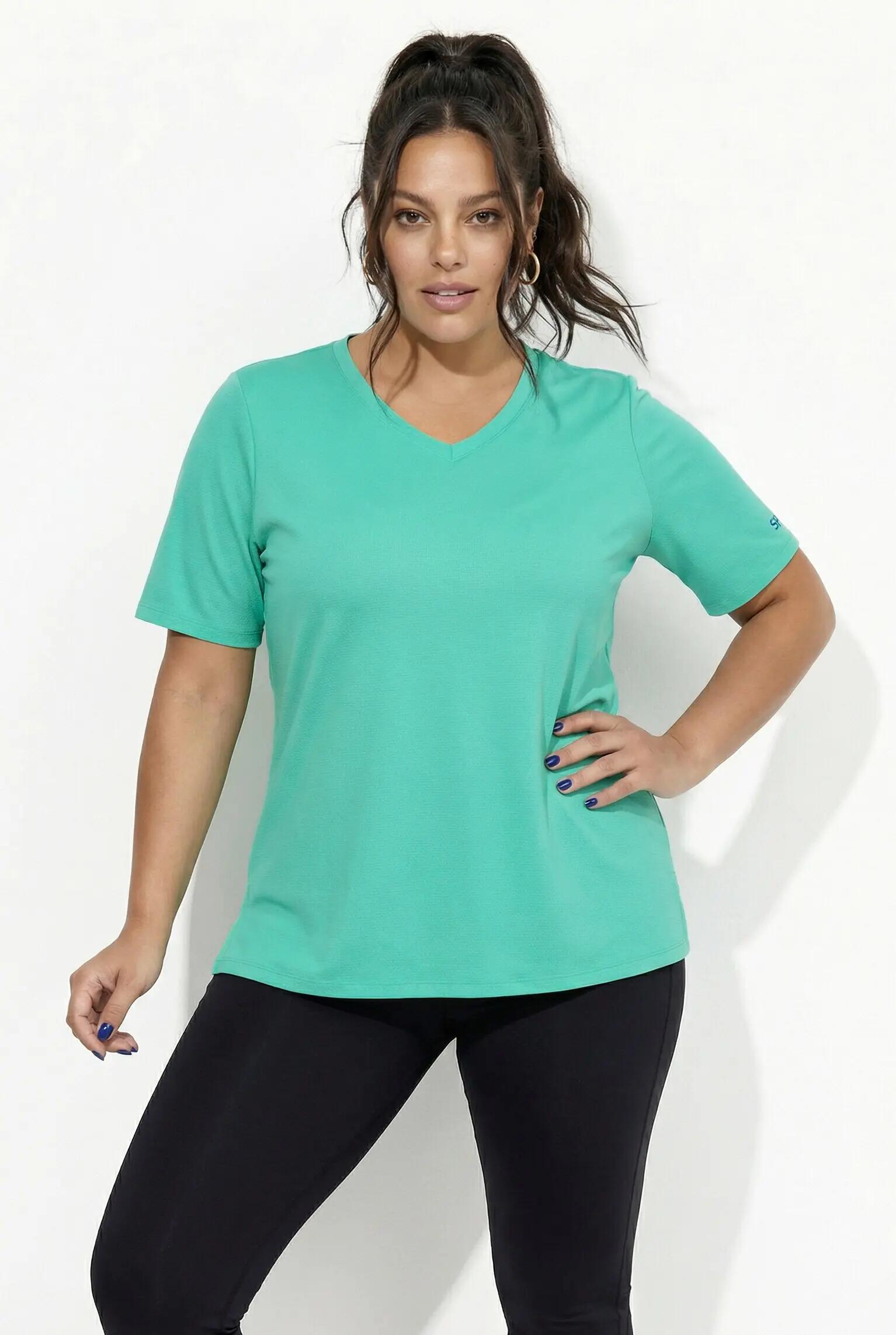 Femme T-shirt technique col en V manches courtes recyclé 11/13