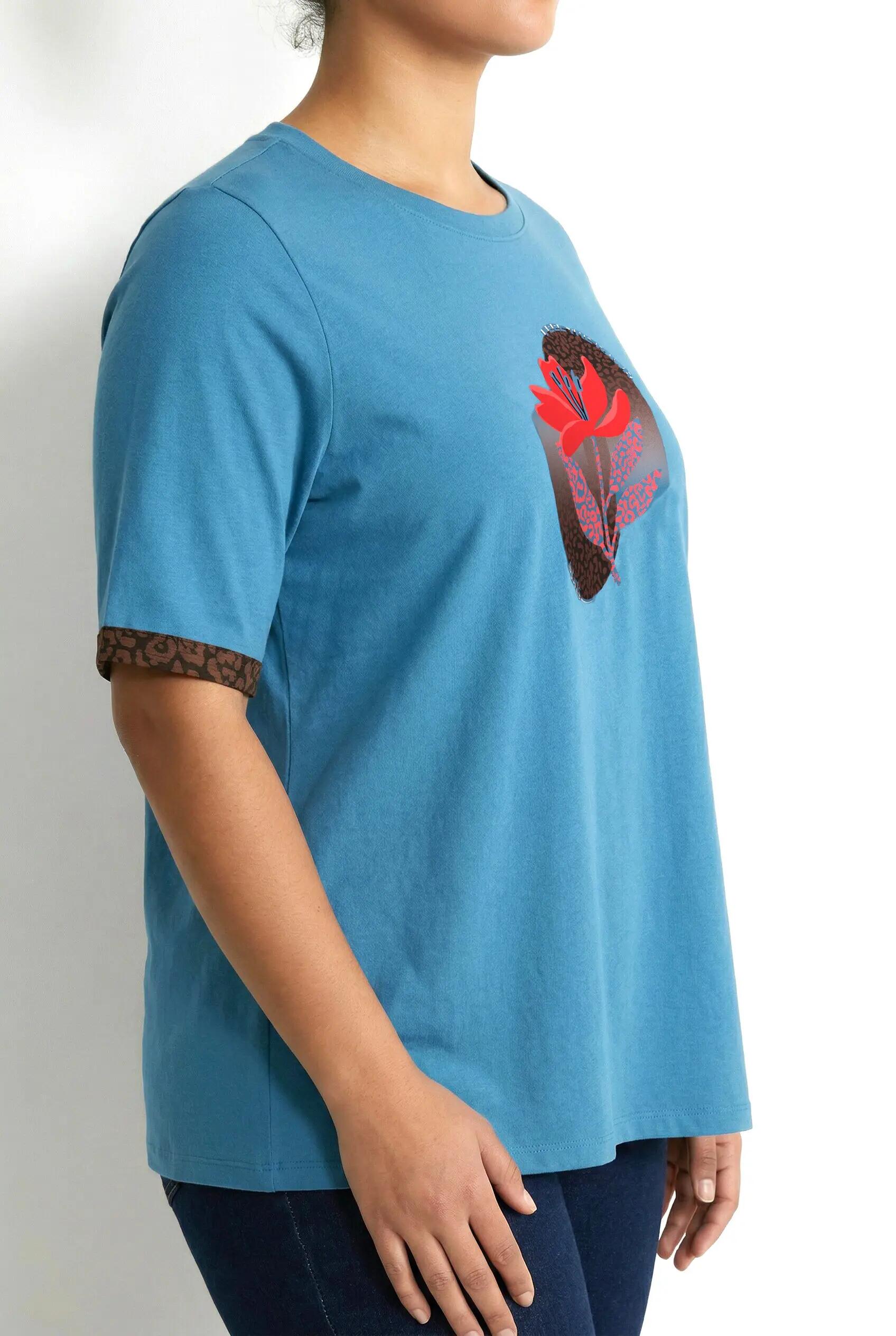 Femme T-shirt technique avec motif imprimé décolleté rond et manches courtes 11/13