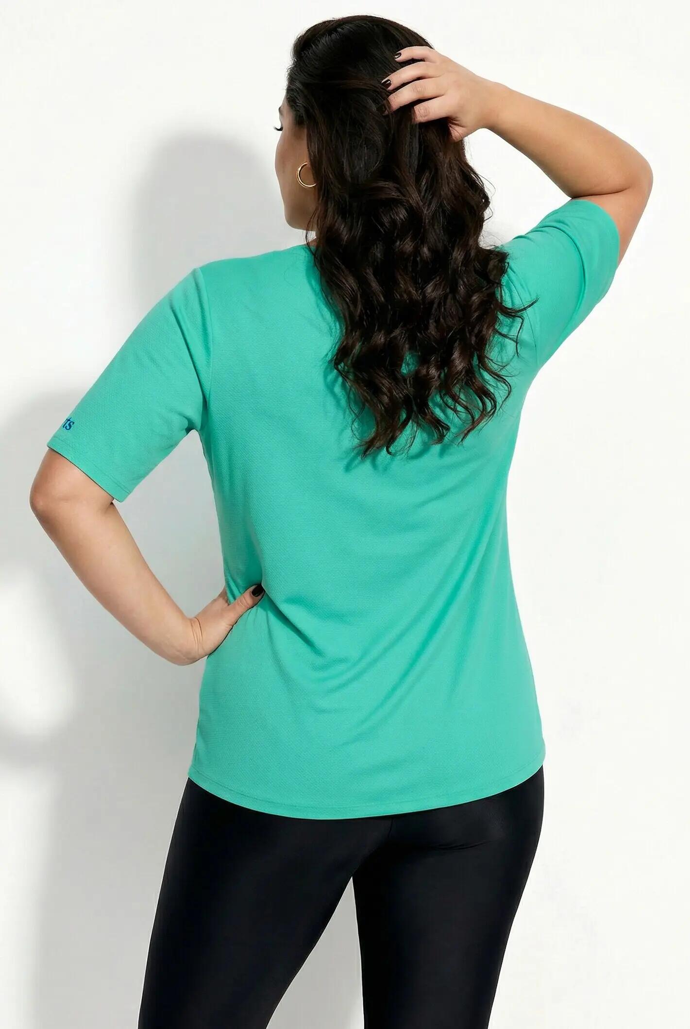 Femme T-shirt technique col en V manches courtes recyclé 8/13
