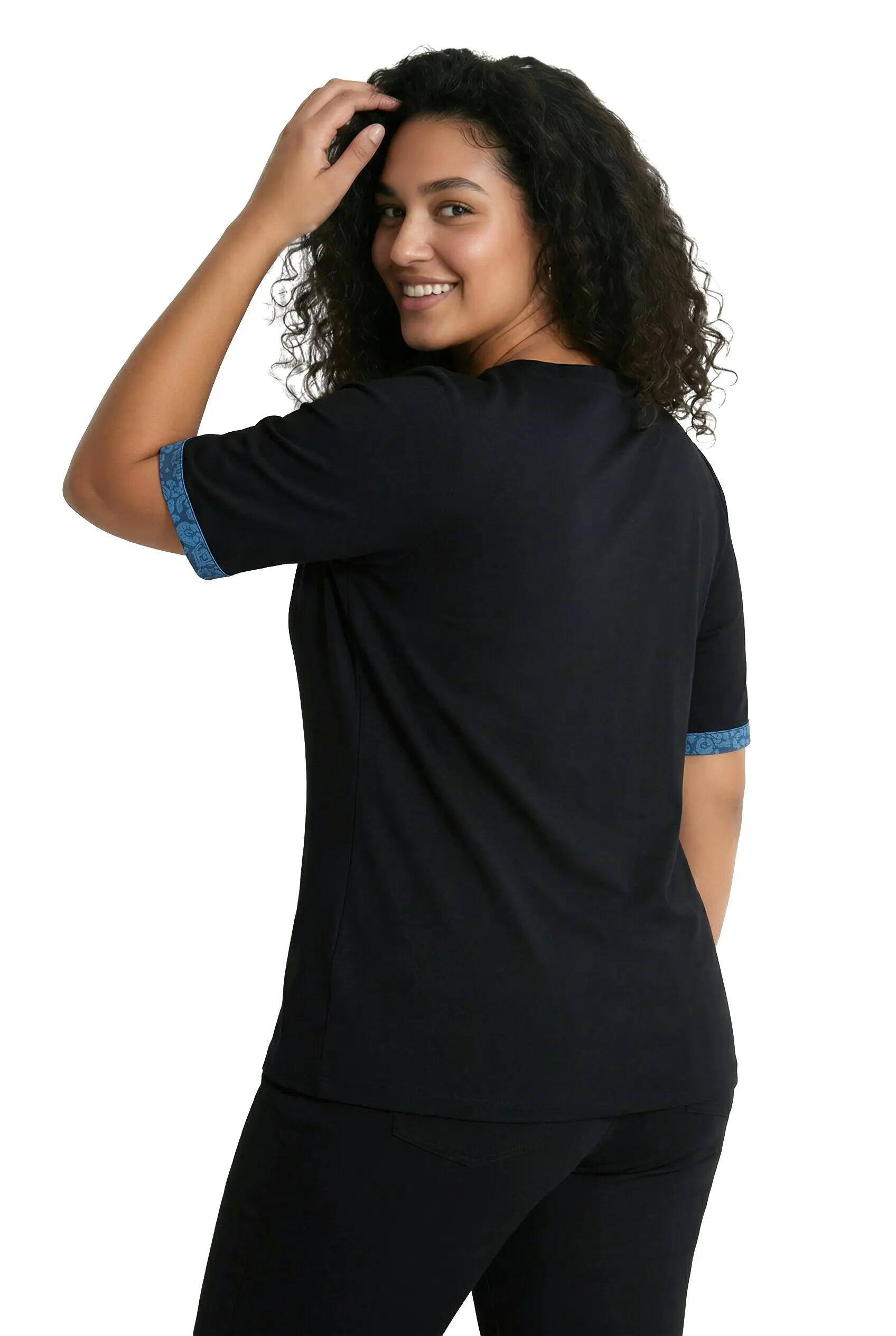 Damen Shirt Motivdruck Classic Rundhals Halbarm 3/13