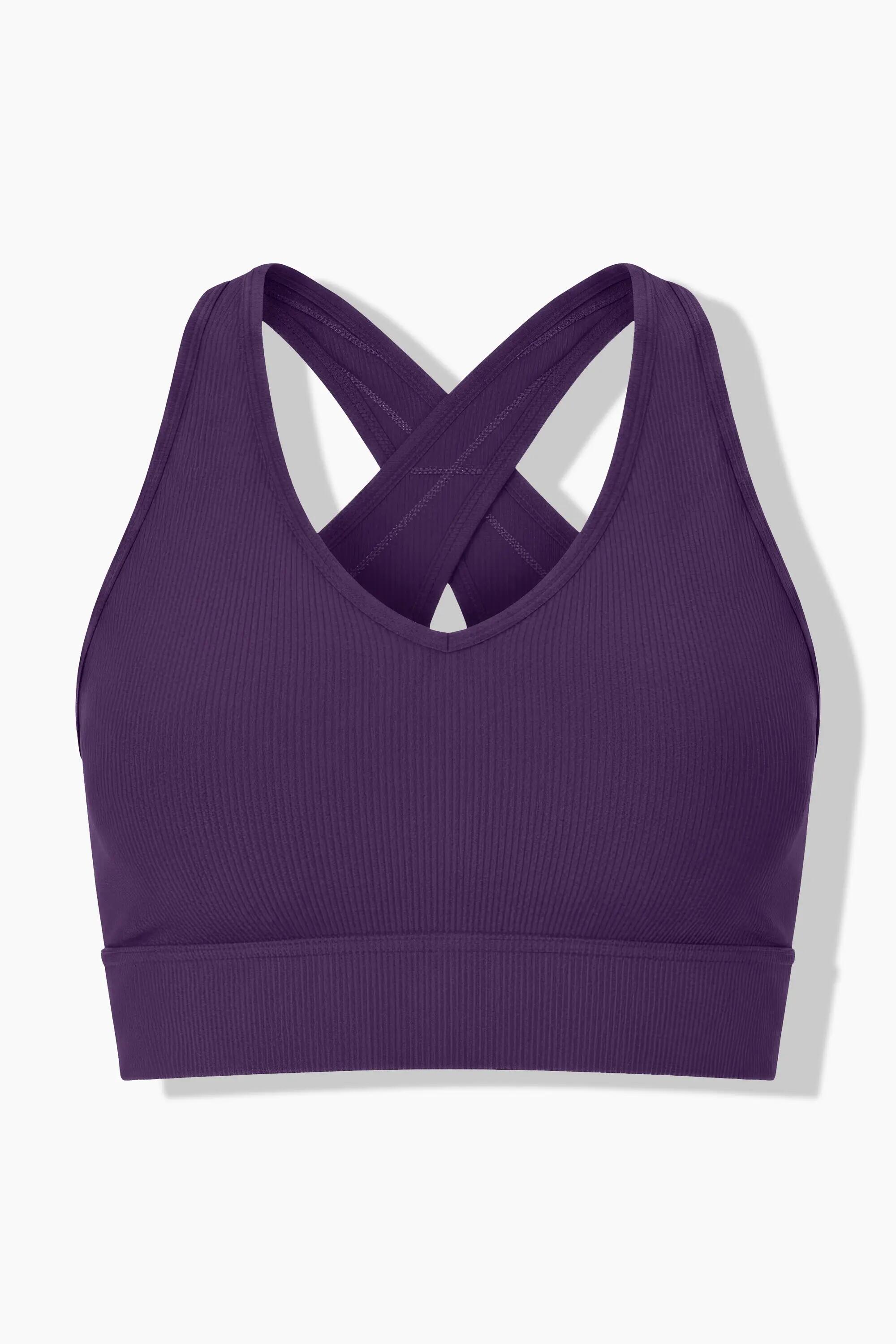 Damen Ripp-Bustier Rippjersey gekreuzte Rückenträger Mesh-Futter 2/13