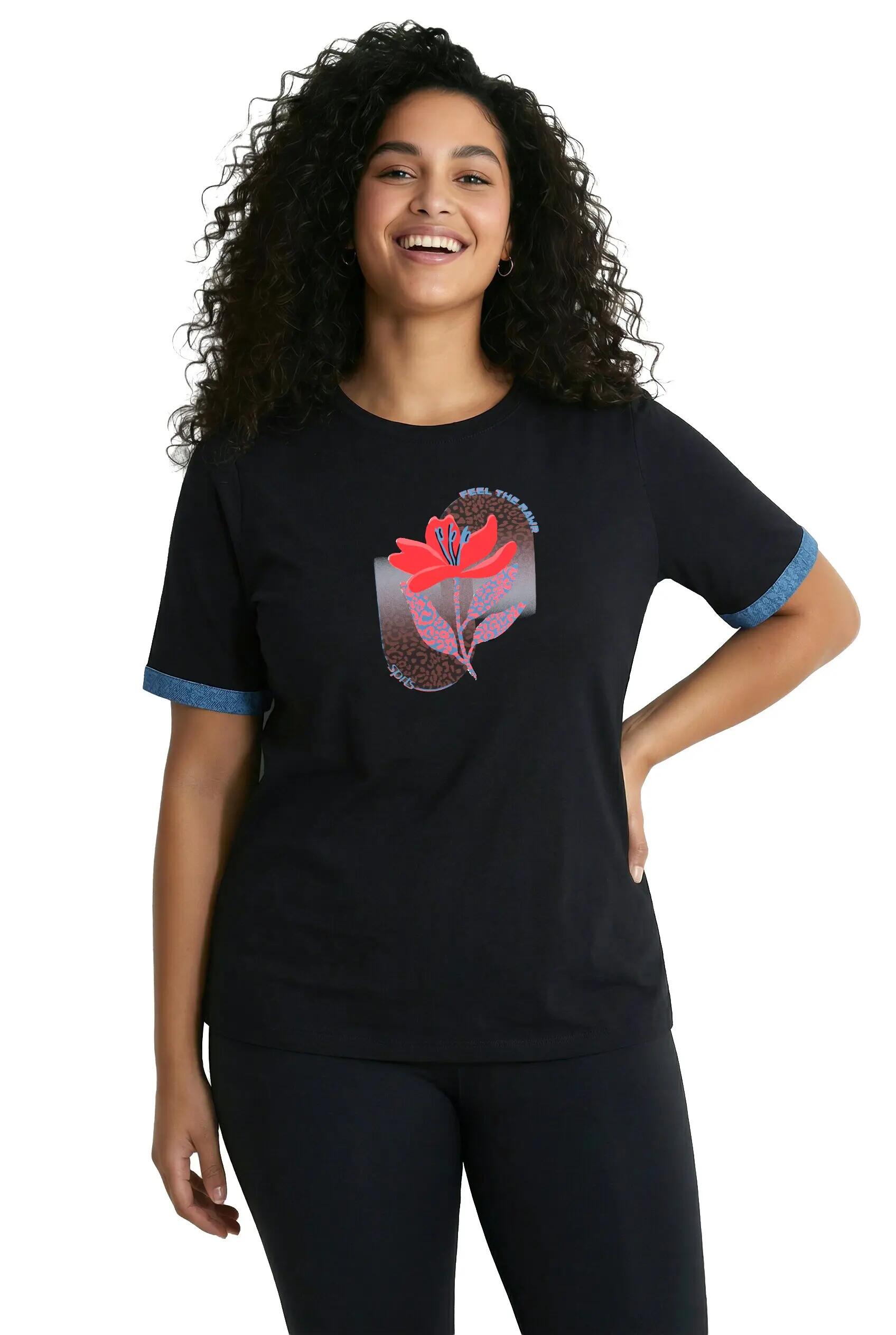 Damen Shirt Motivdruck Classic Rundhals Halbarm 2/13