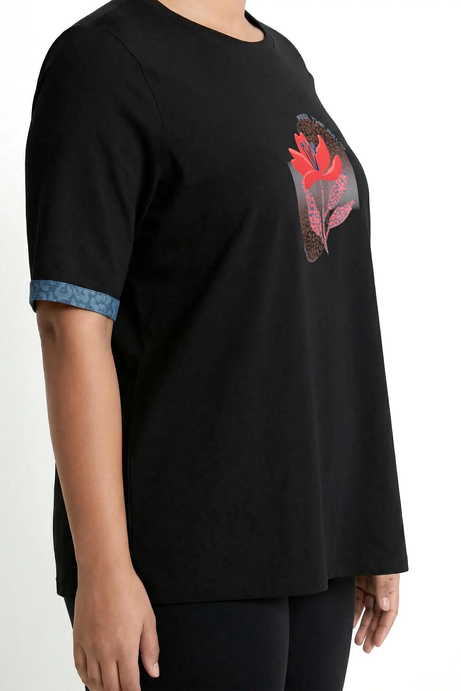 Damen Shirt Motivdruck Classic Rundhals Halbarm 10/13