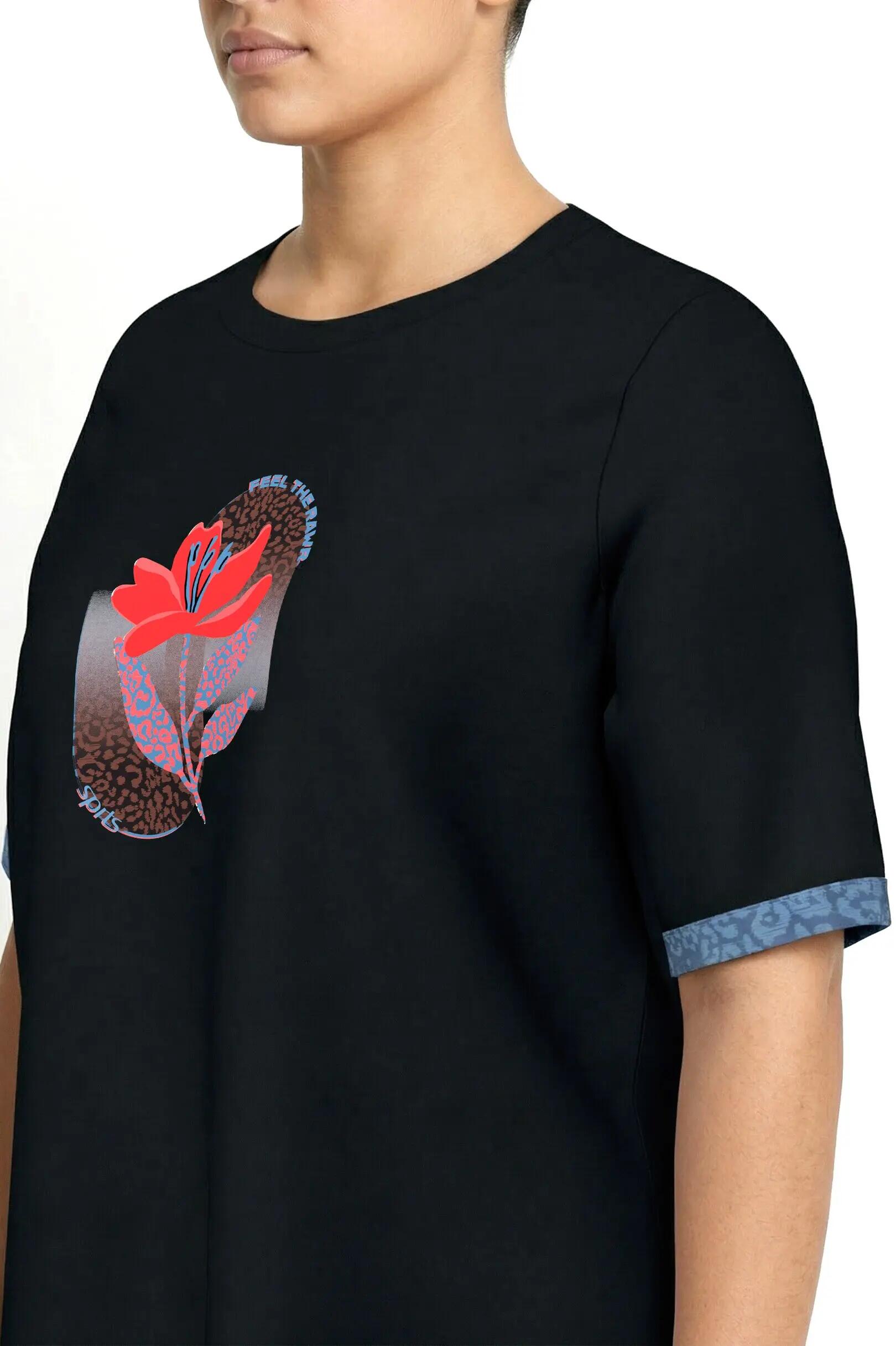 Damen Shirt Motivdruck Classic Rundhals Halbarm 9/13