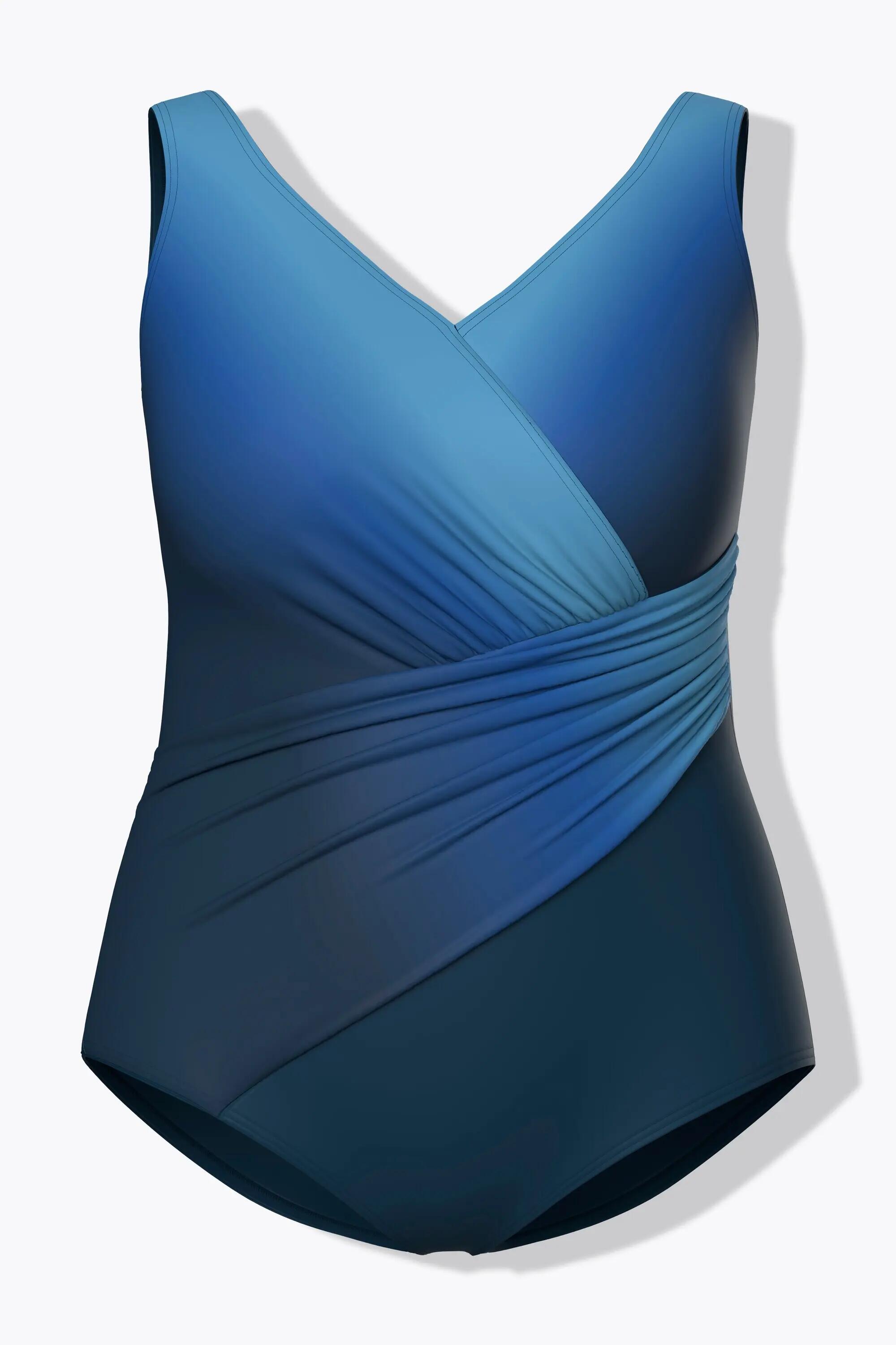 Femme Maillot de bain avec dégradé de couleurs. Drapés et bonnets 13/13