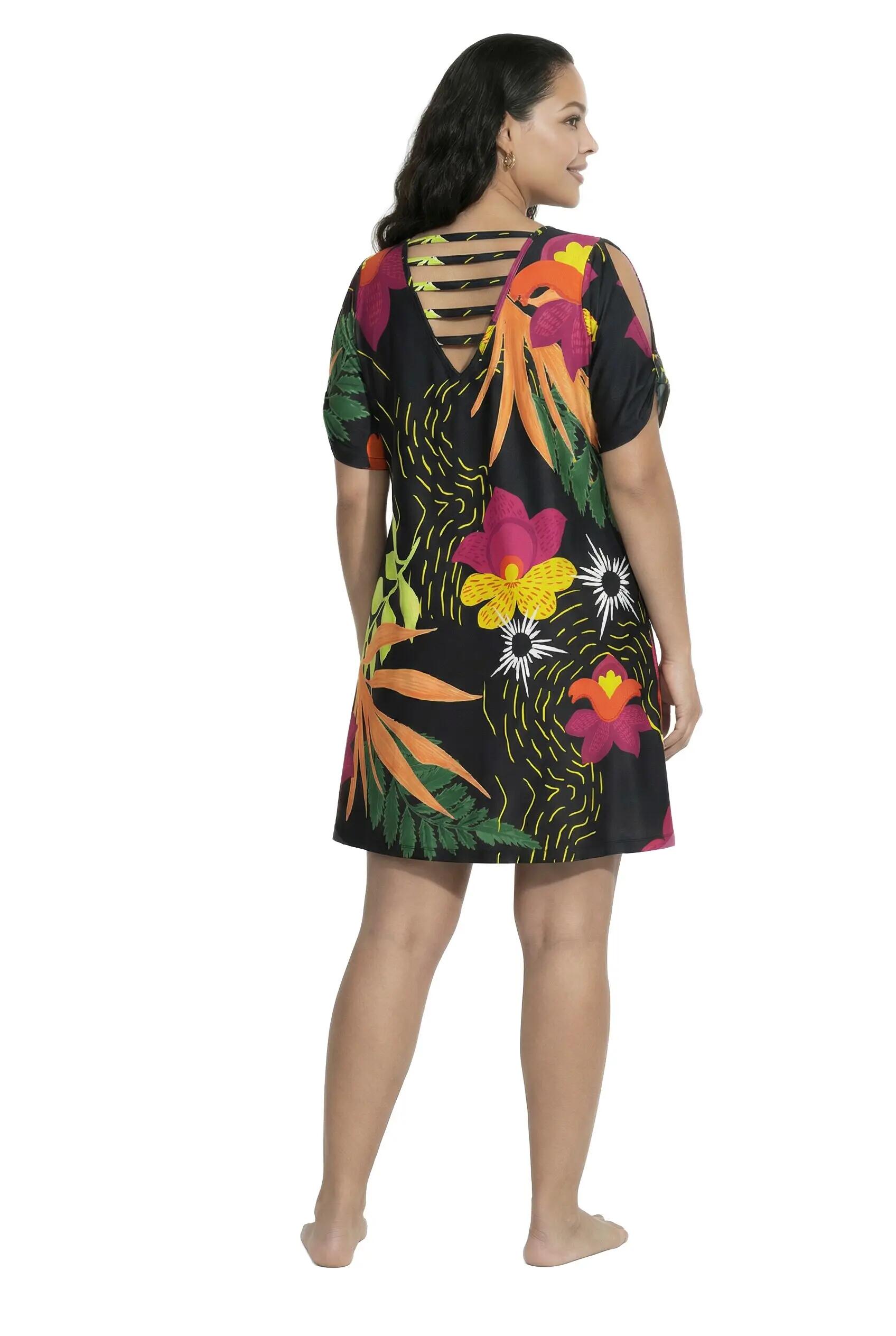Damen Jerseykleid Katze A-Linie V-Ausschnitt Halbarm 3/13