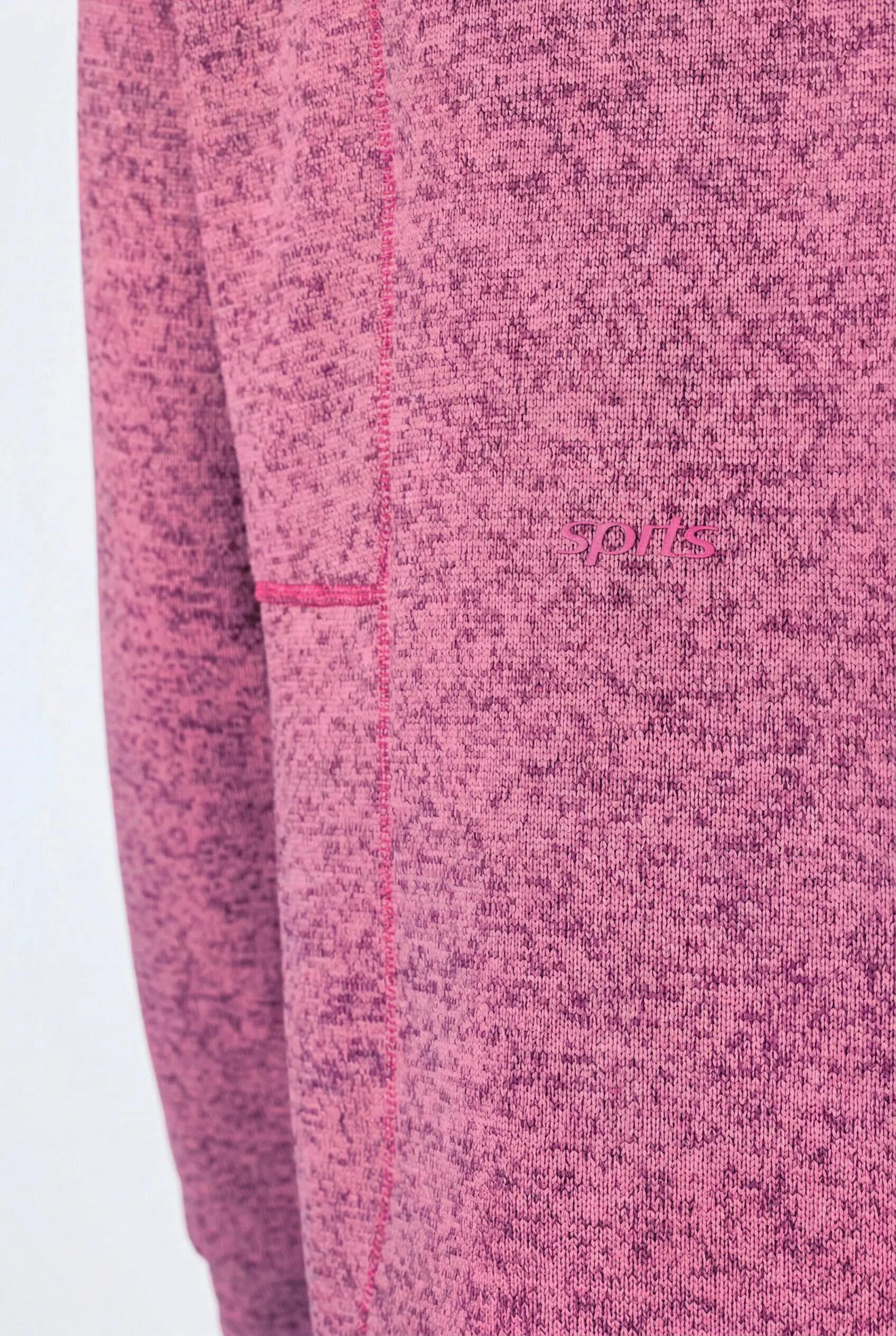 Damen Strickfleece-Jacke Ziernähte Kapuze 2-Wege-Zipper 12/13