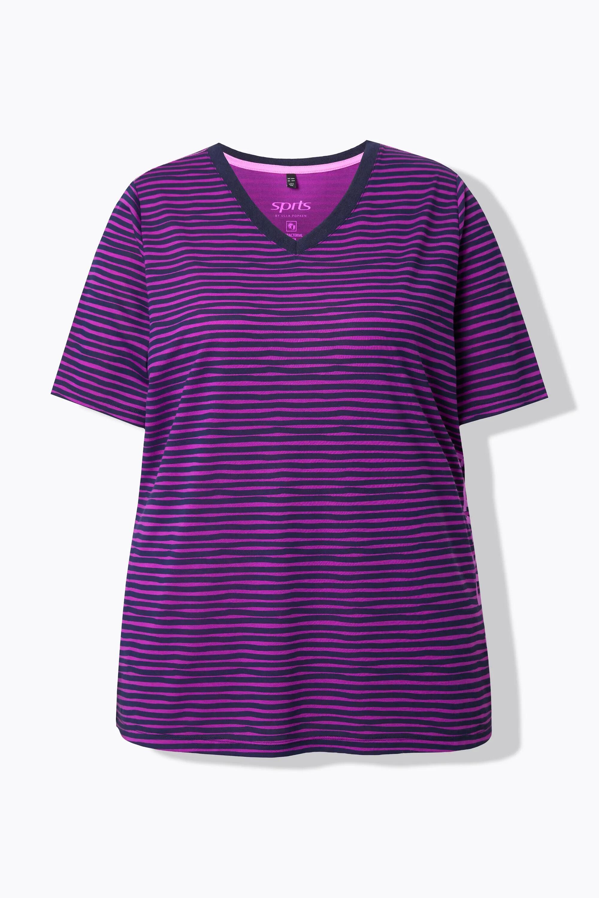 Femme T-shirt technique rayé col en V et manches courtes coupe Classic Fit 11/11