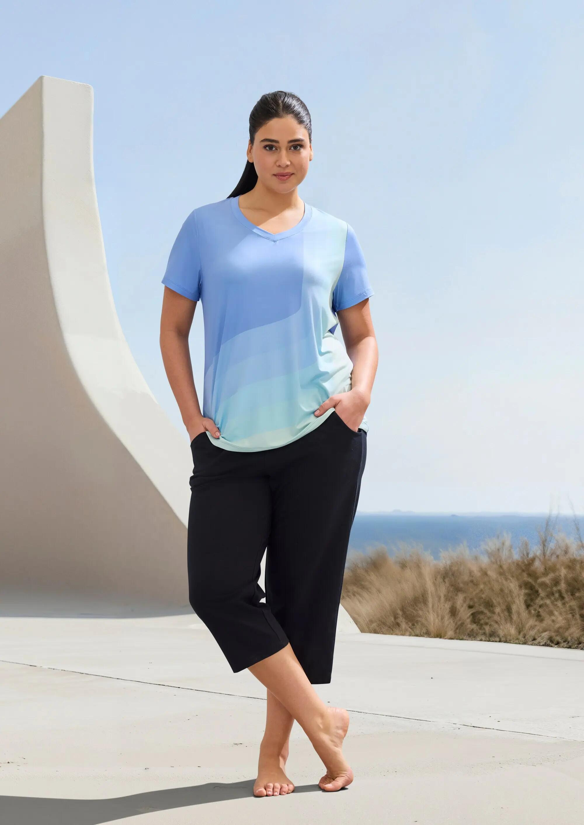 Dames Yogashirt rimpelband op de rug V-hals korte mouwen 13/13