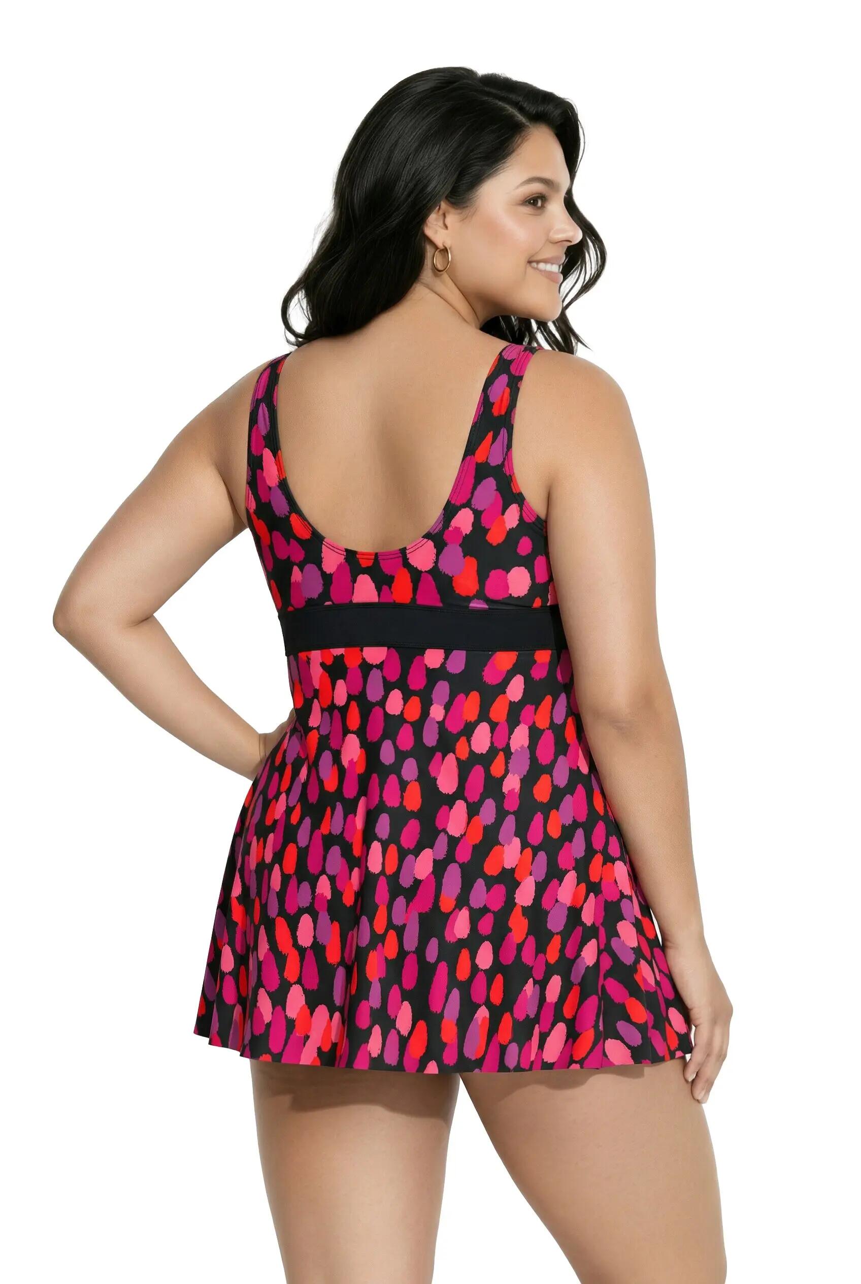Dames Zwemjurk met polka dots softcups gemaakt van gerecycled materiaal 4/13