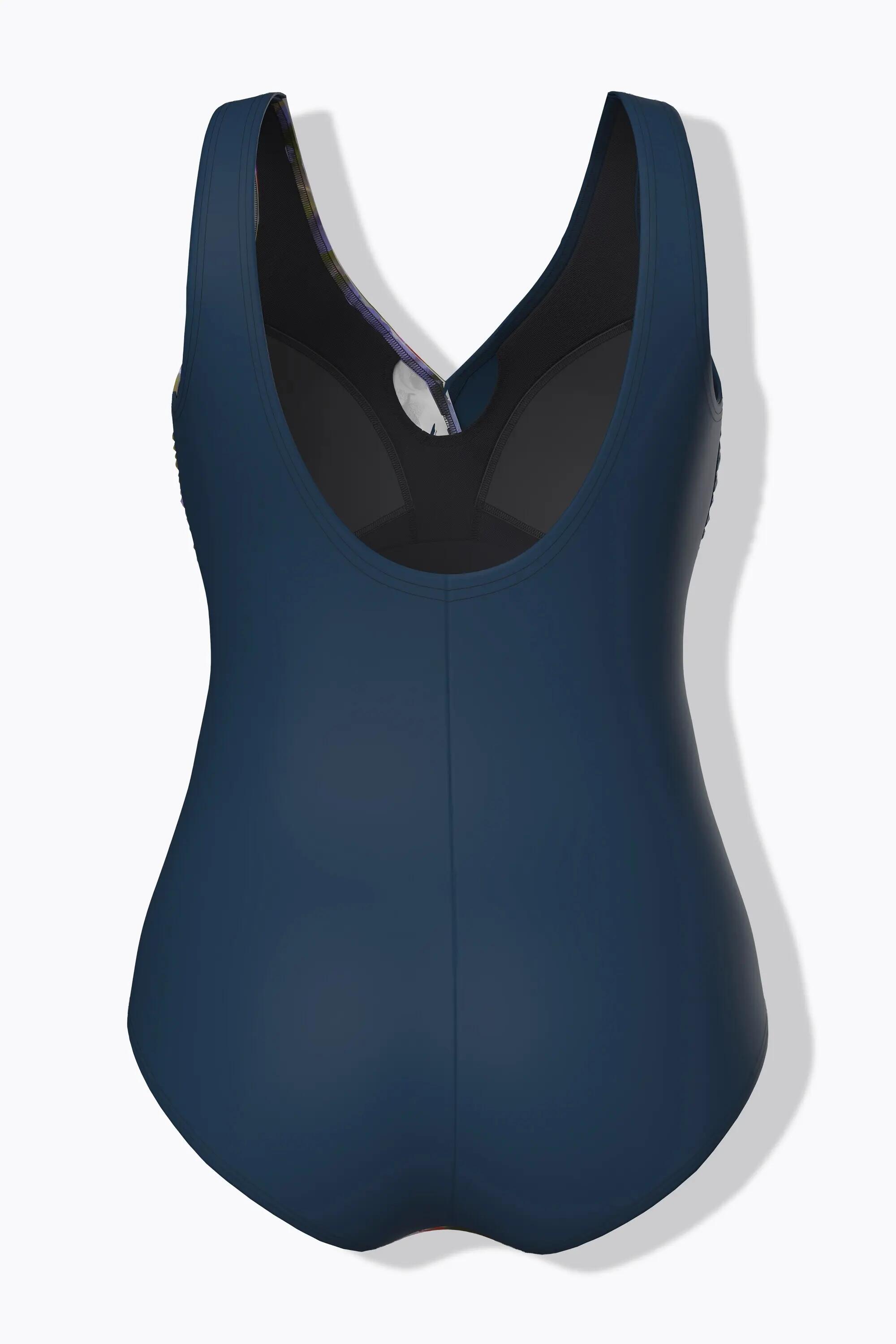 Damen Badeanzug Wickeleffekt Softcups Zierring 11/11