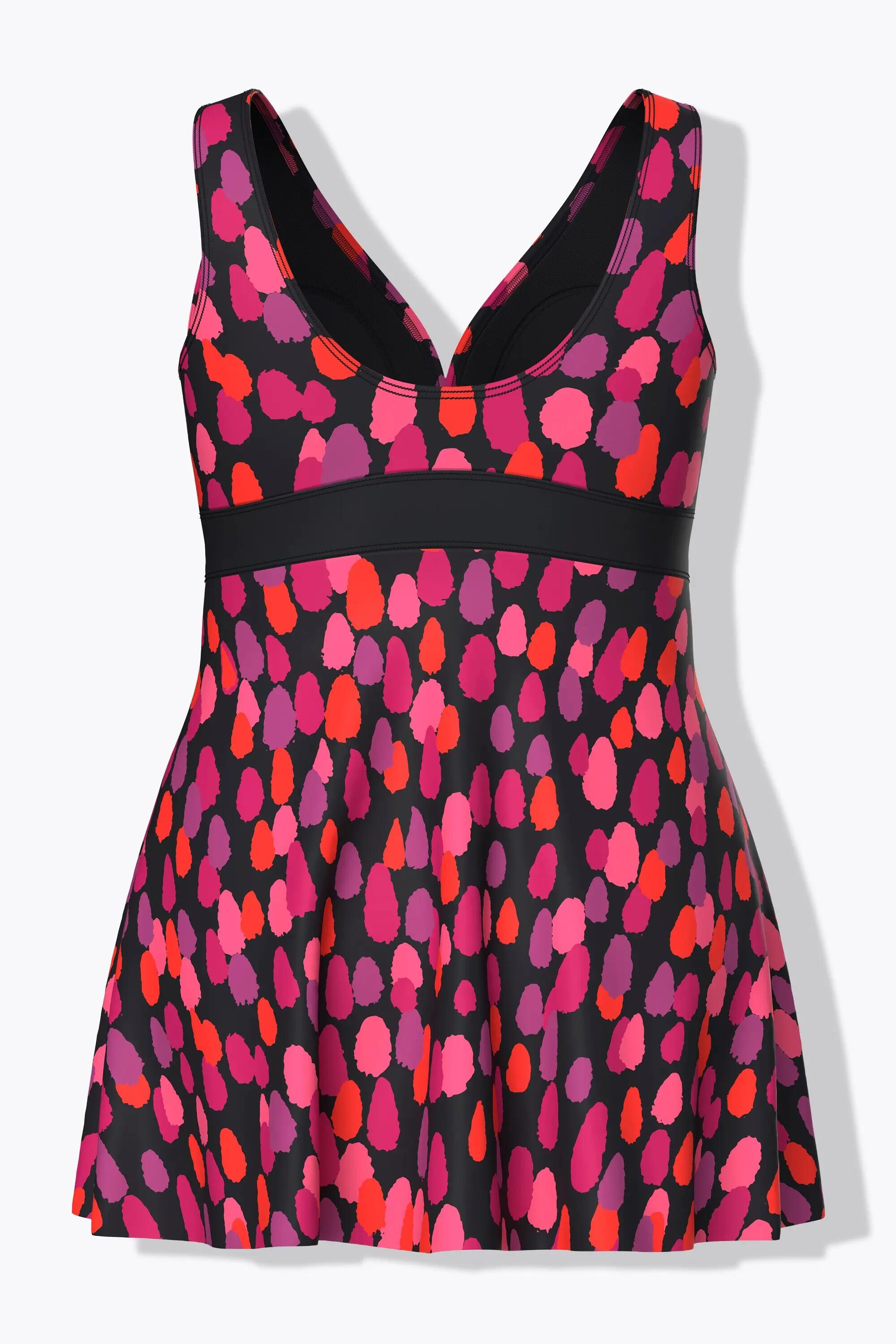 Dames Zwemjurk met polka dots softcups gemaakt van gerecycled materiaal 2/13