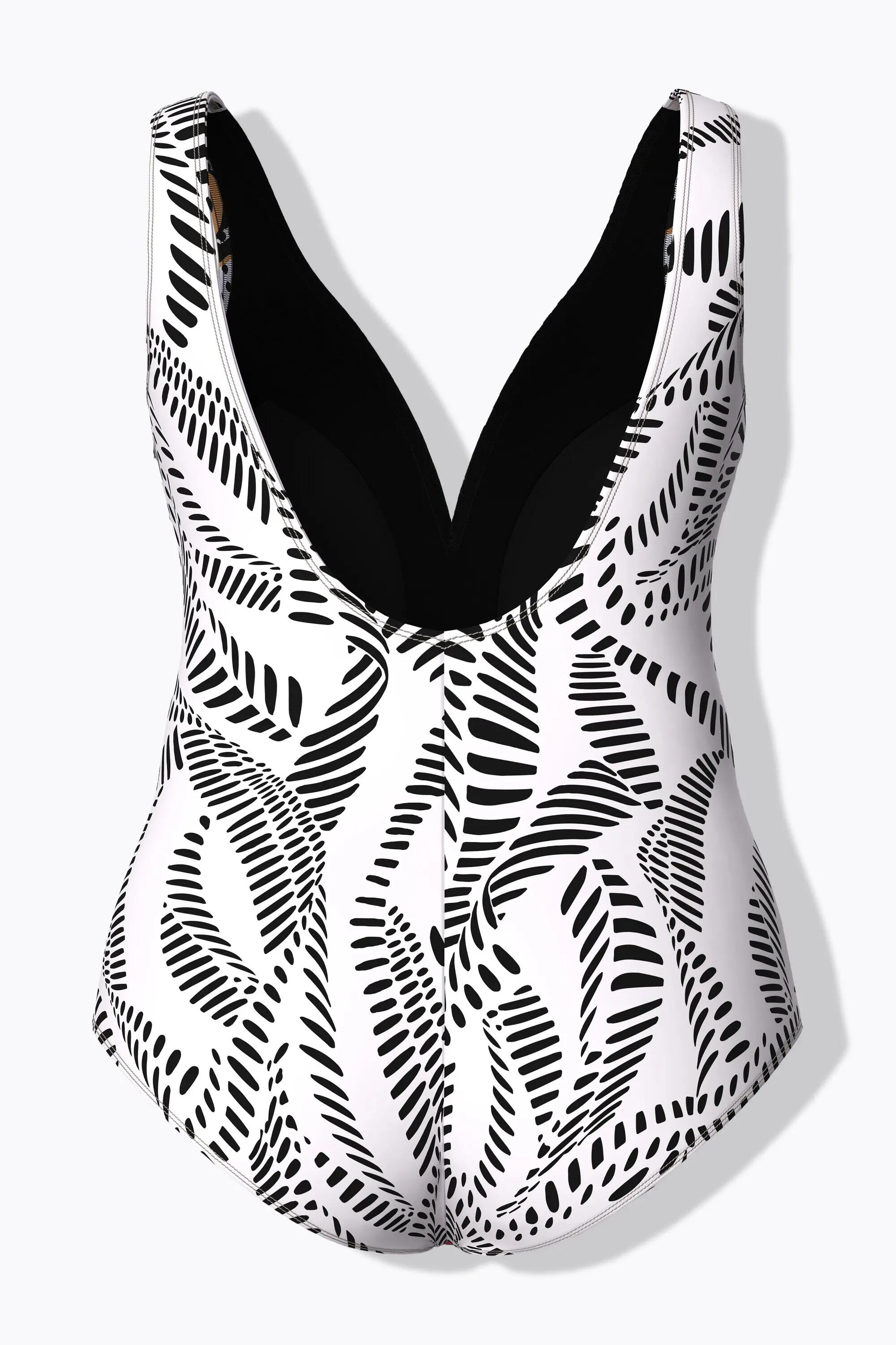 Dames Badpak safari zachte cups hartvormige hals gerecycled 2/13