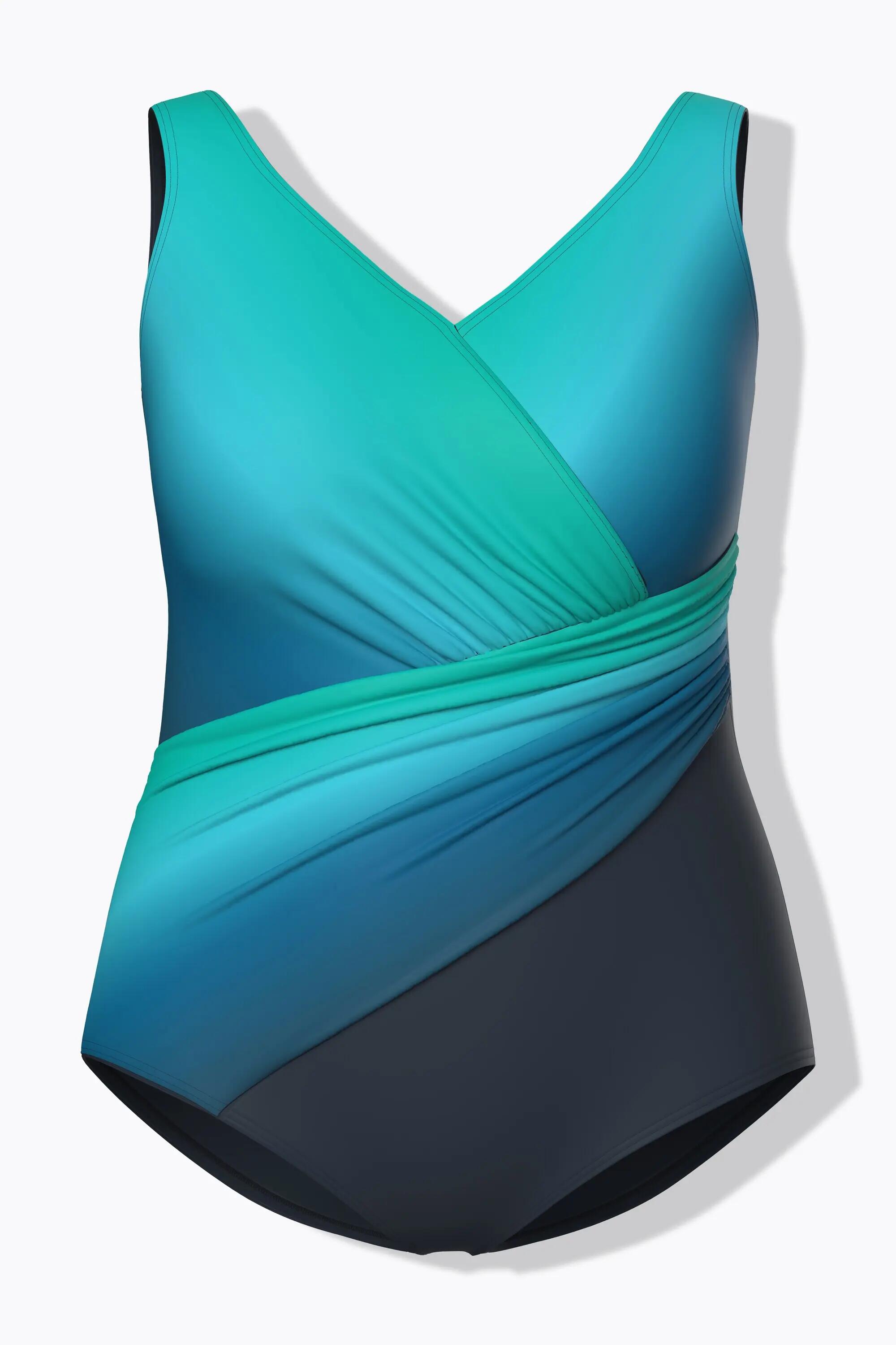 Damen Badeanzug Farbverlauf Softcups drapiert 5/14