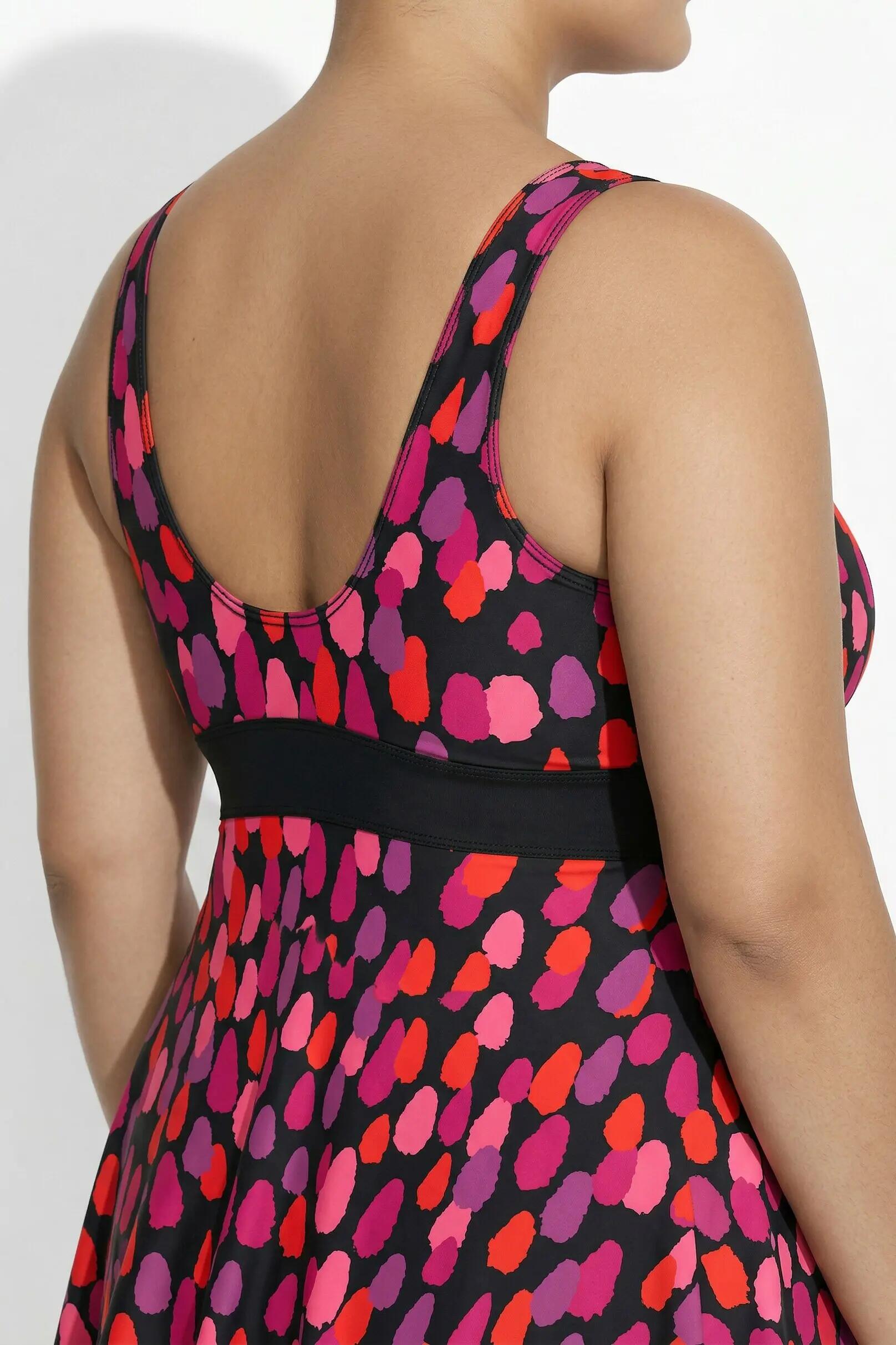 Dames Zwemjurk met polka dots softcups gemaakt van gerecycled materiaal 10/13