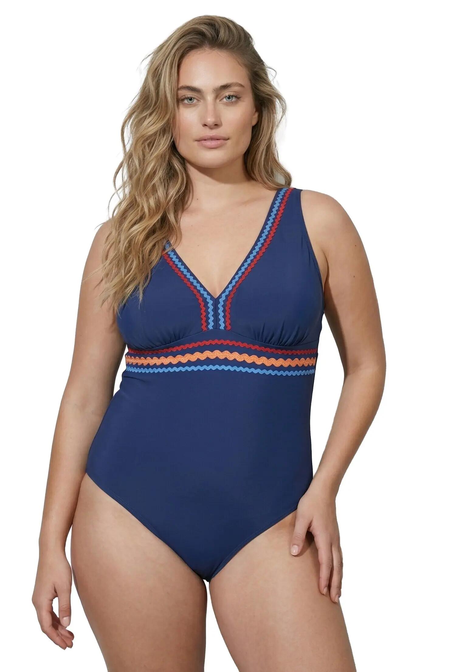Damen Badeanzug Wellenborte Softcups recycelt 4/13