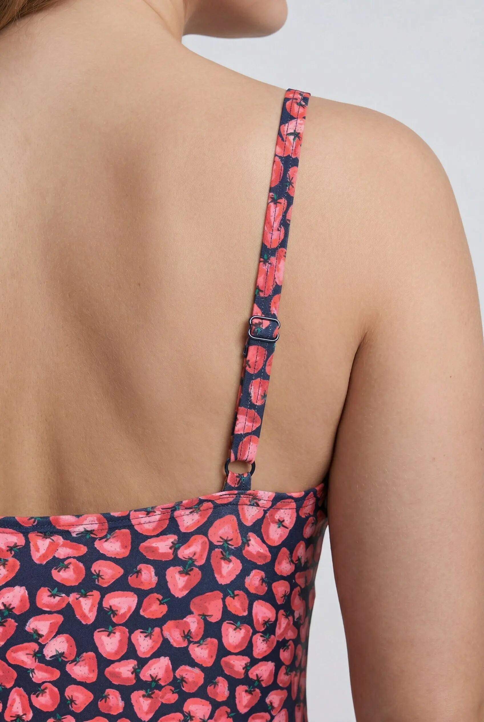 Damen Badeanzug Erdbeeren Softcups Perlen recycelt 12/13