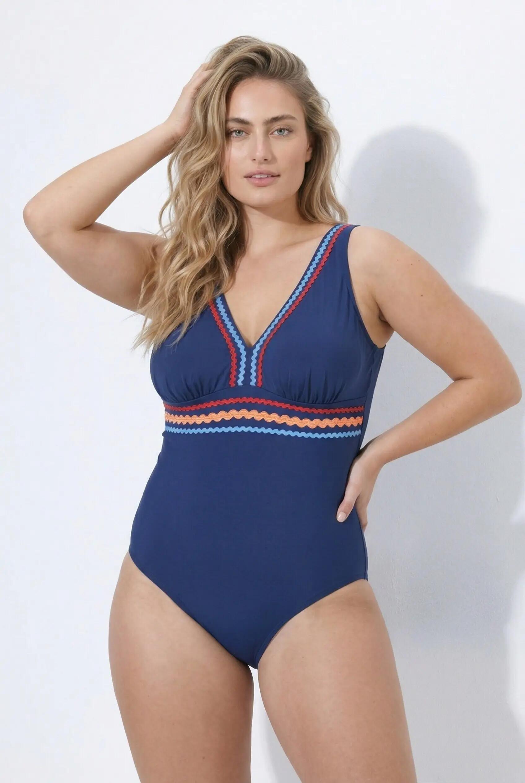 Damen Badeanzug Wellenborte Softcups recycelt 12/13