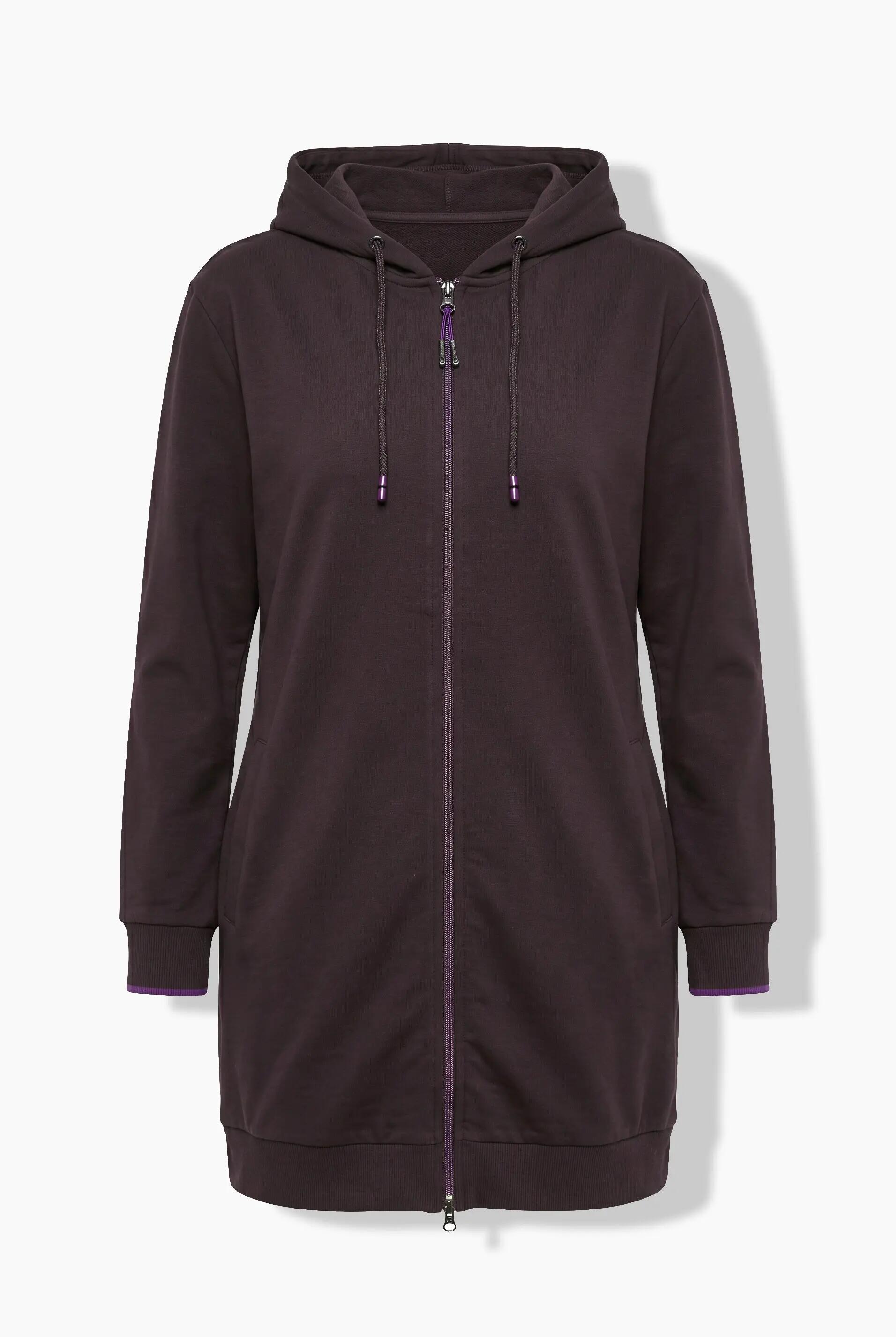 Damen Sweatjacke Zierpaspel Oversized Kapuze 2-Wege-Zipper 13/13