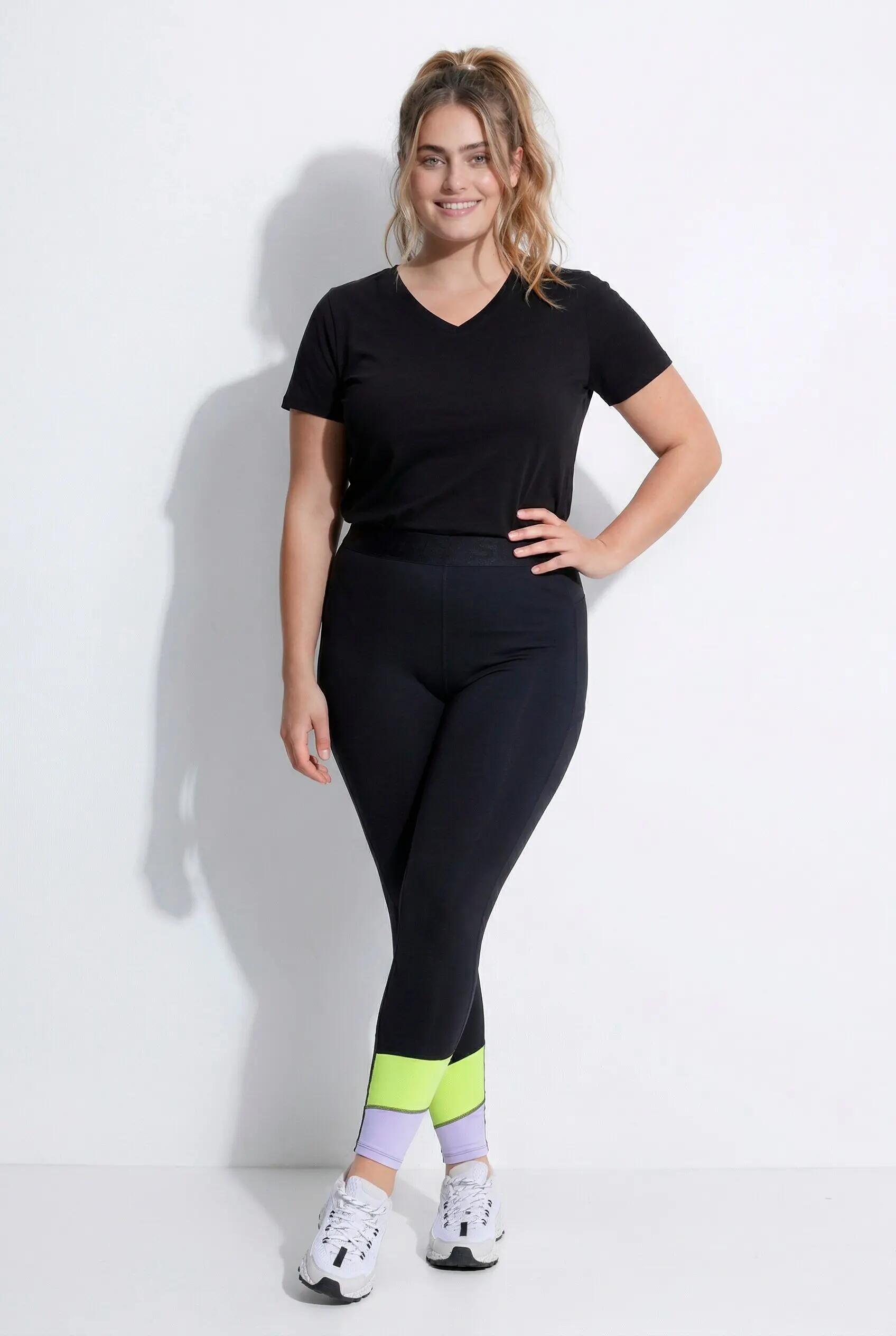 Damen Sport-Leggings Colorblocking Taschen recycelt 11/13