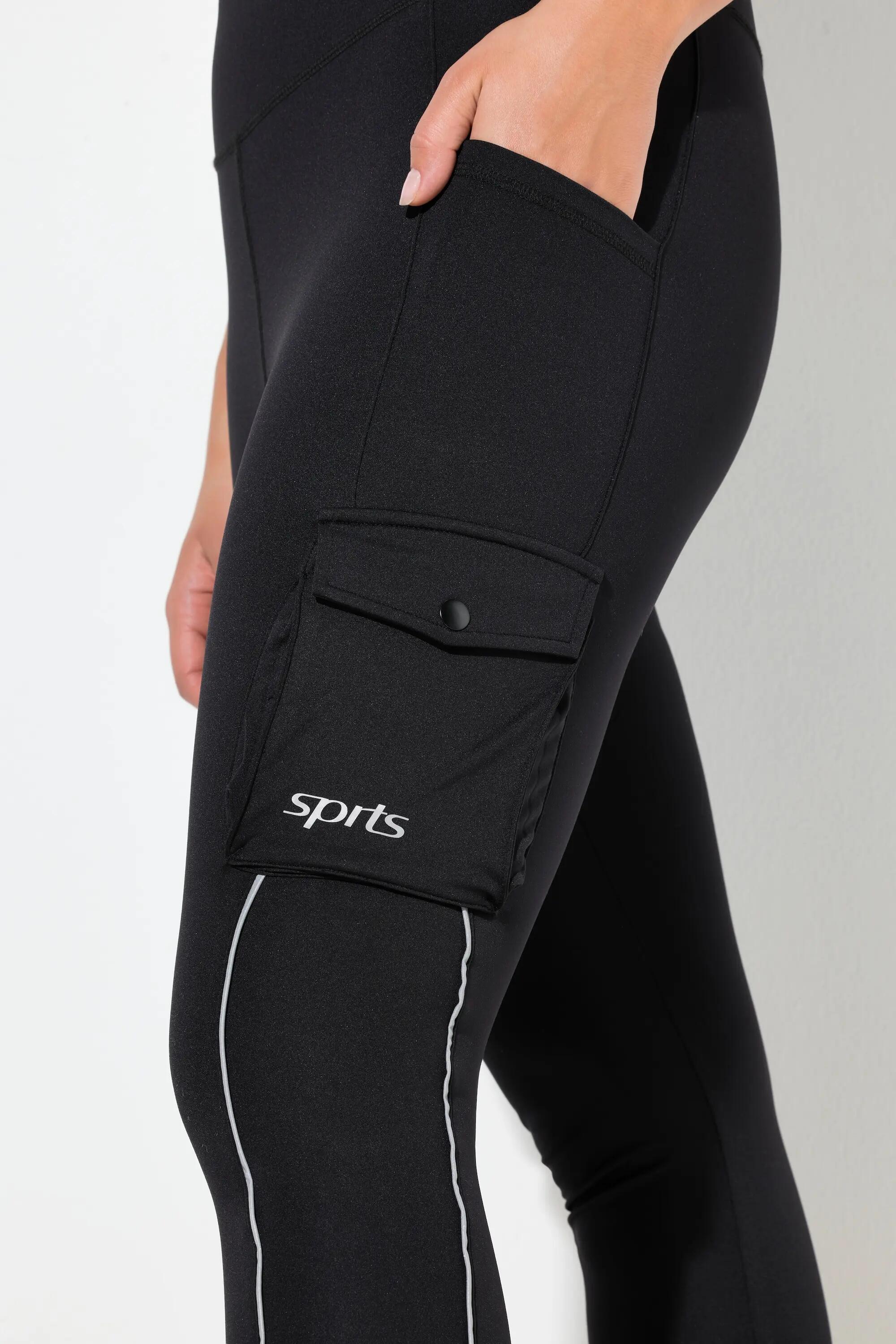 Damen Sport-Leggings Cargotaschen Powerstretch Reflektor 11/13
