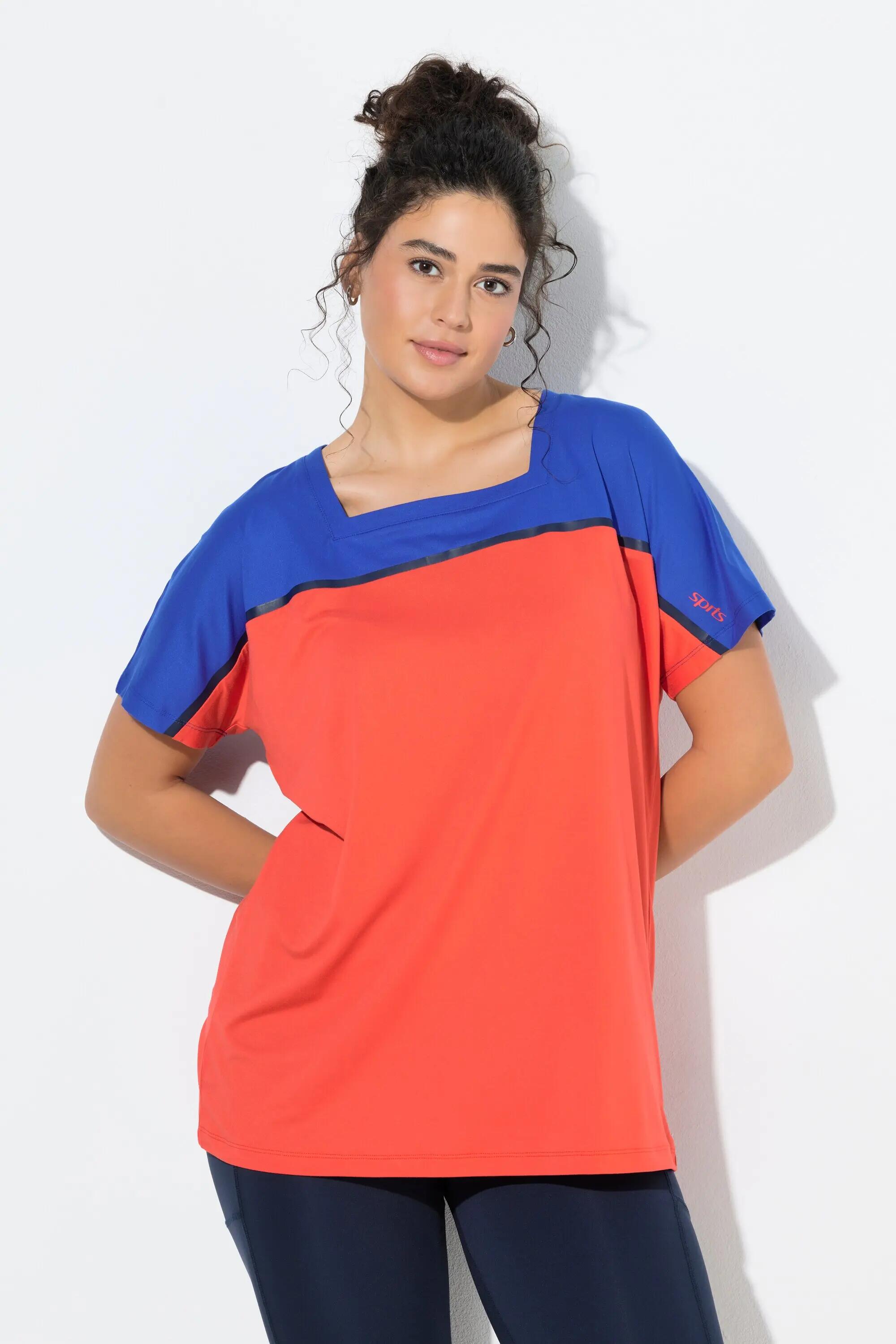 Femme T-shirt technique oversize encolure carrée et manches courtes 12/13