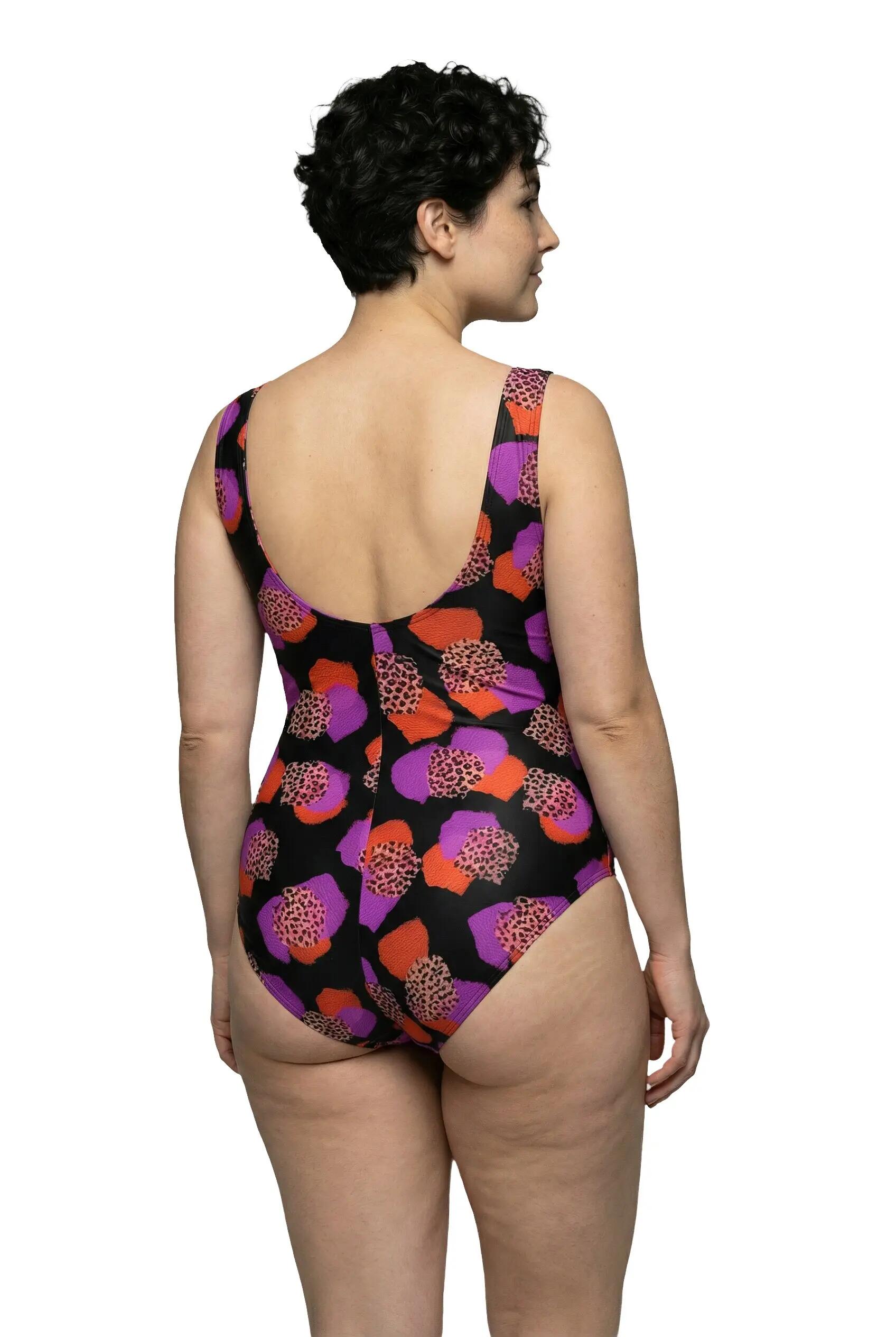 Femme Maillot de bain à motif léopard sans coques souples encolure ronde 3/13