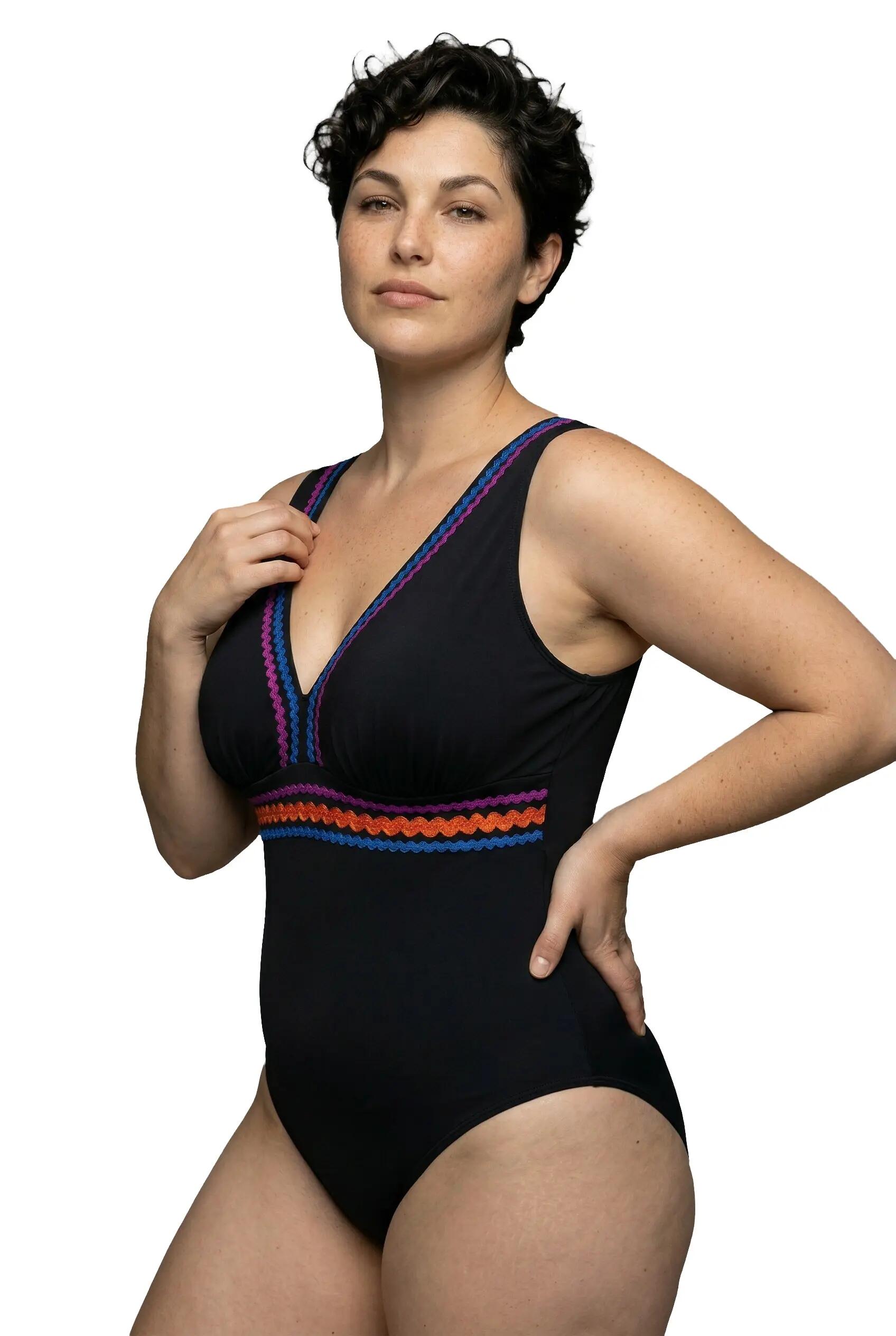 Femme Maillot de bain avec bonnets souples et bordures fantaisie 2/13