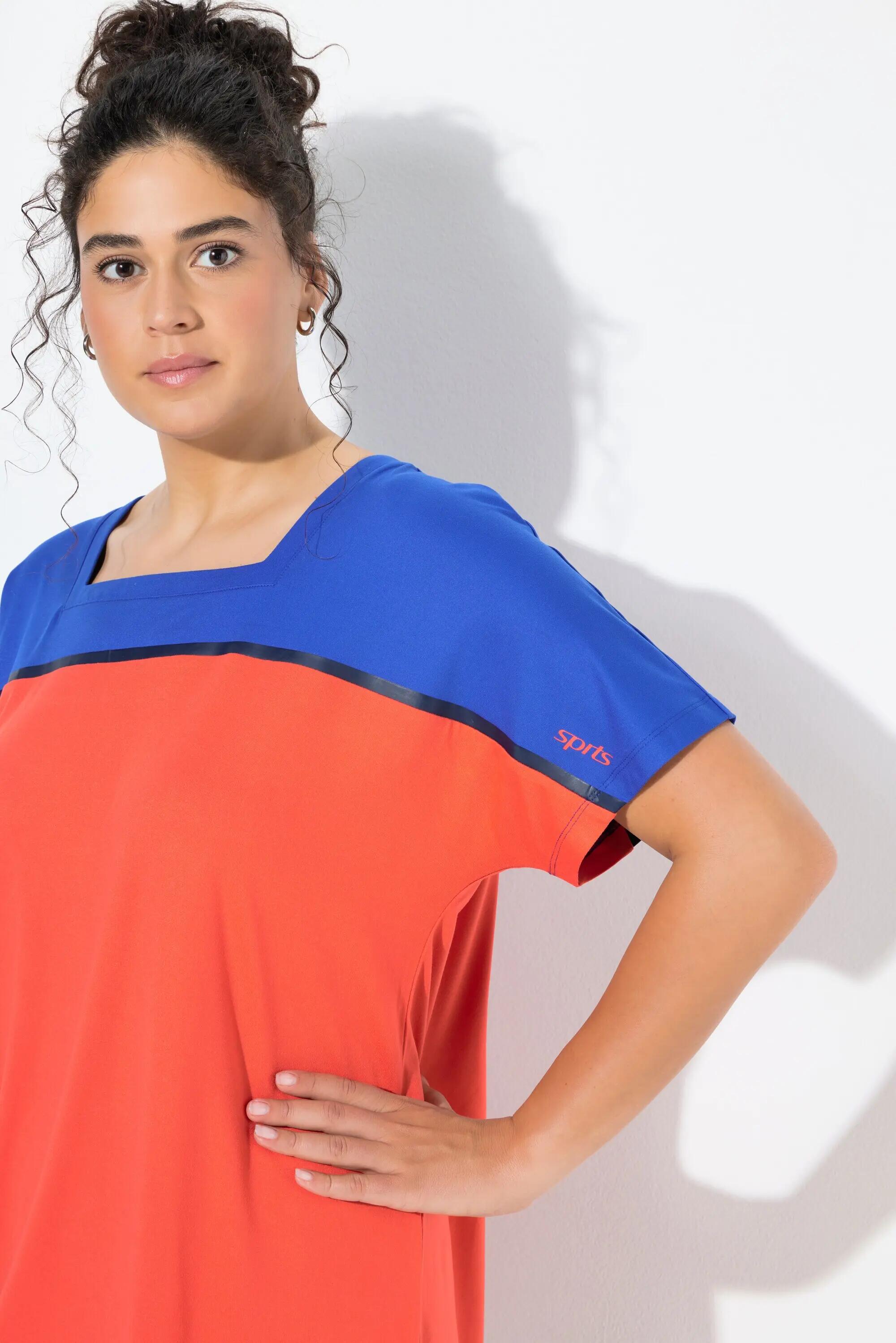 Femme T-shirt technique oversize encolure carrée et manches courtes 10/13