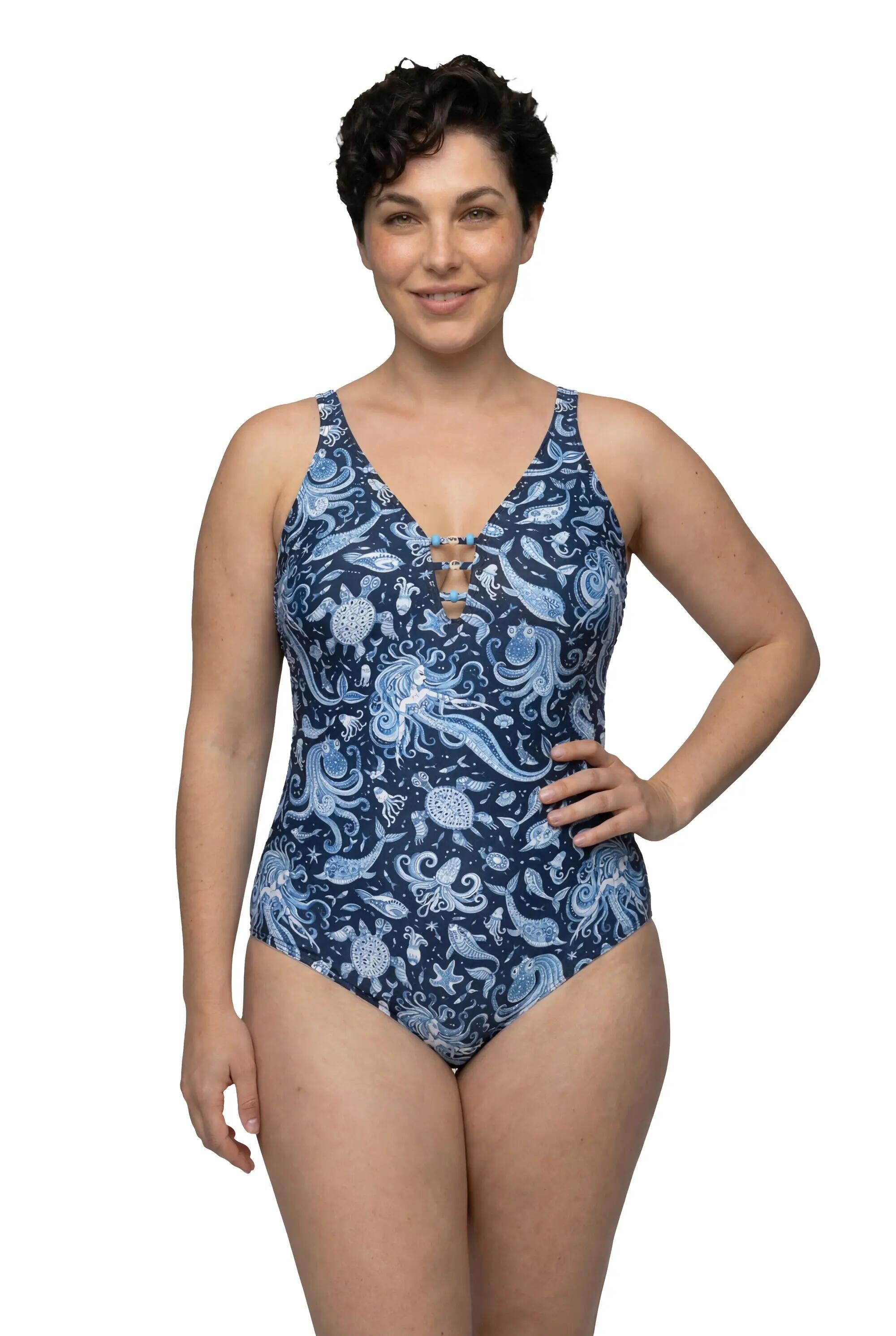 Damen Badeanzug Meerjungfrau Softcups recycelt 3/13