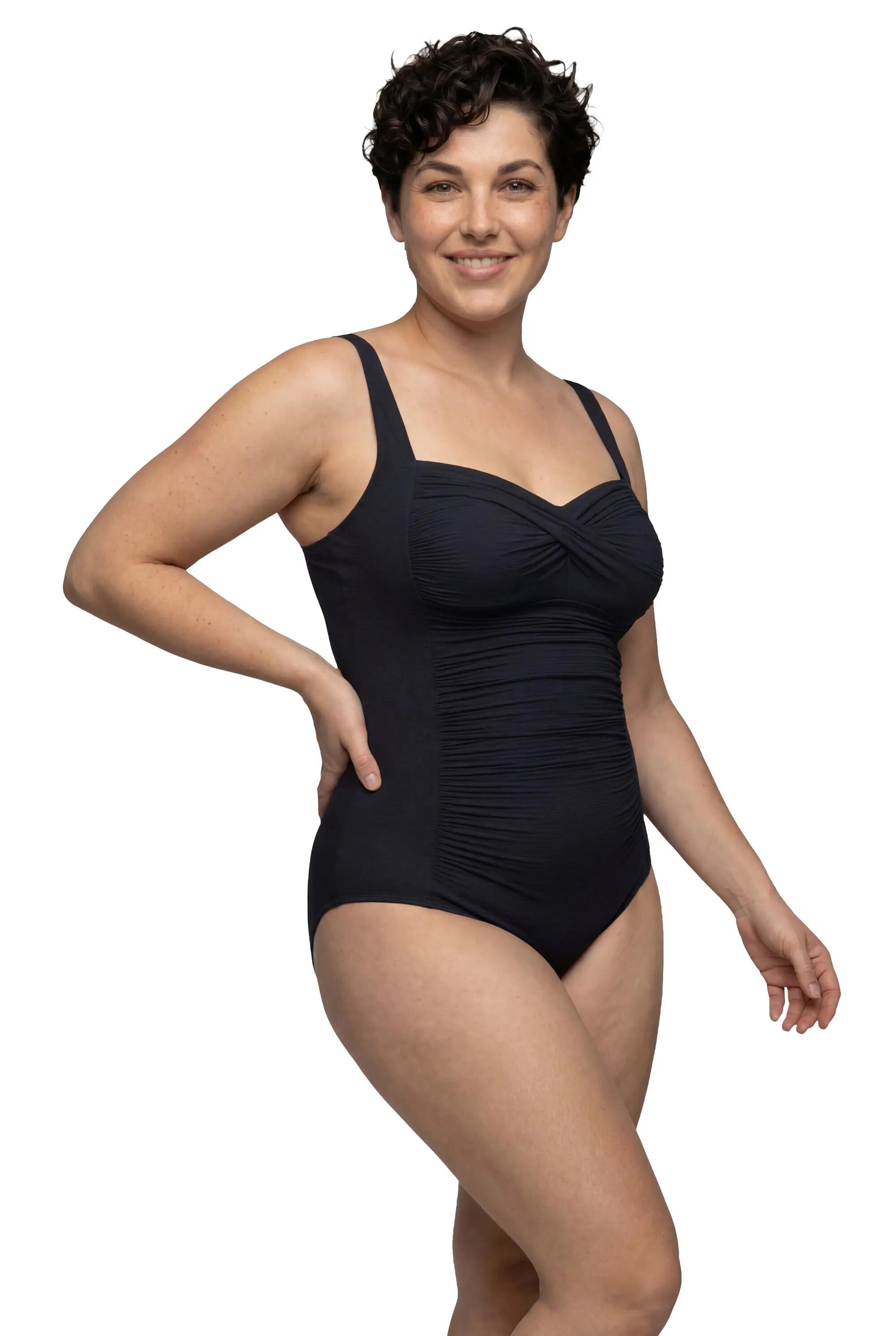 Dames Badpak drapering fijne structuur zachte cups 2/13