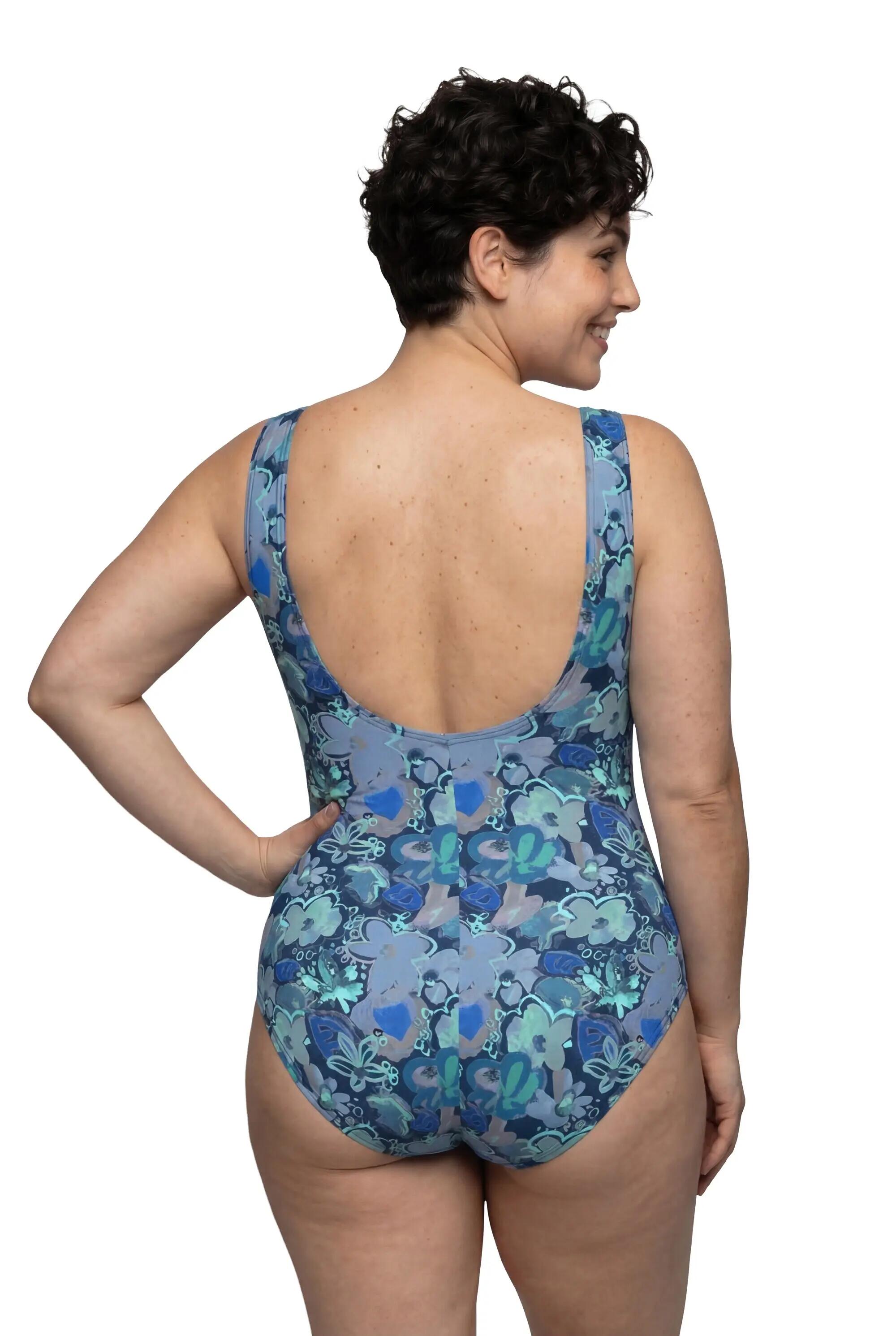 Femme Maillot de bain à fleurs sans bonnets souples décolleté rond 2/13