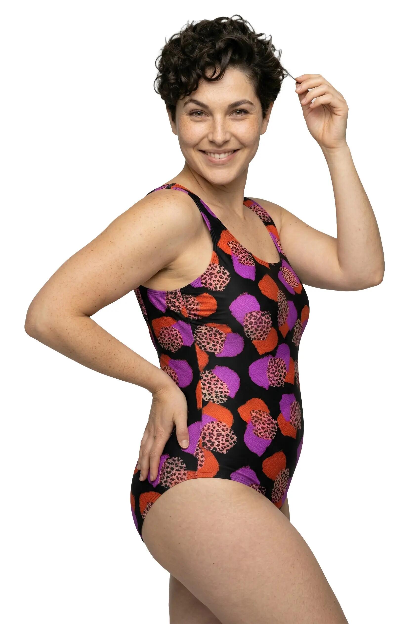 Femme Maillot de bain à motif léopard sans coques souples encolure ronde 2/13