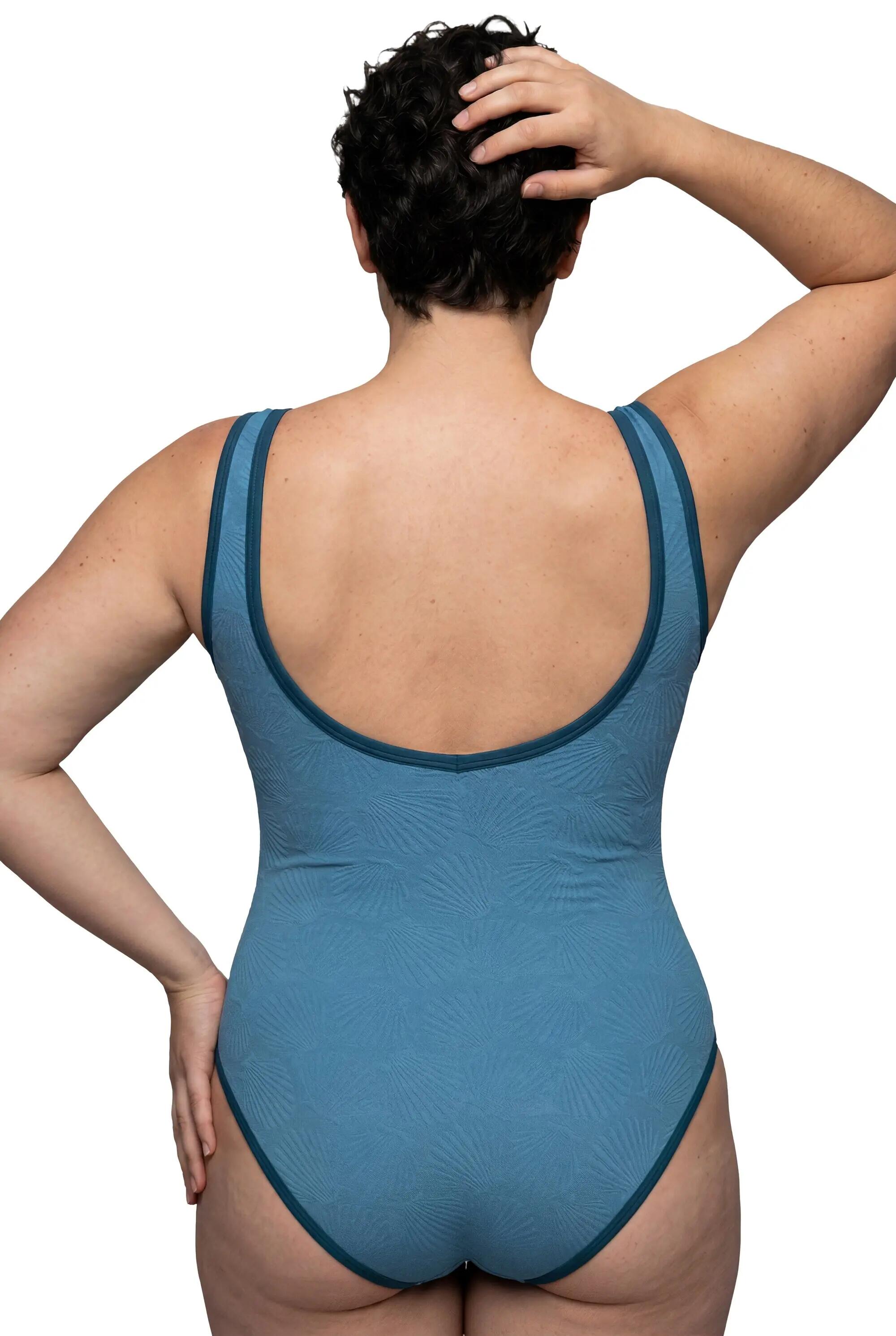 Damen Badeanzug Muscheln ohne Softcups Rundhals 2/13
