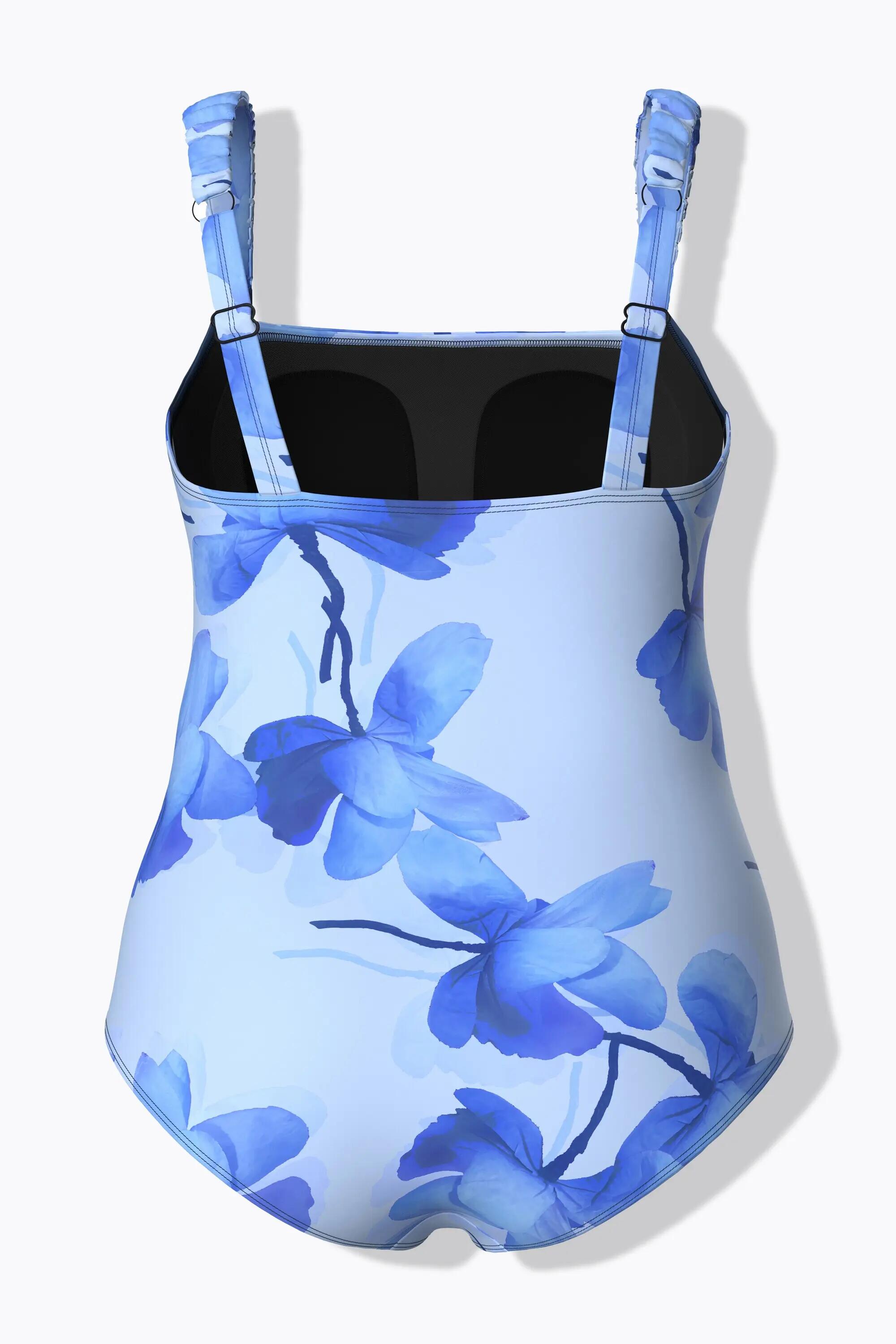 Damen Badeanzug Blüten Softcups Carree-Ausschnitt 2/13
