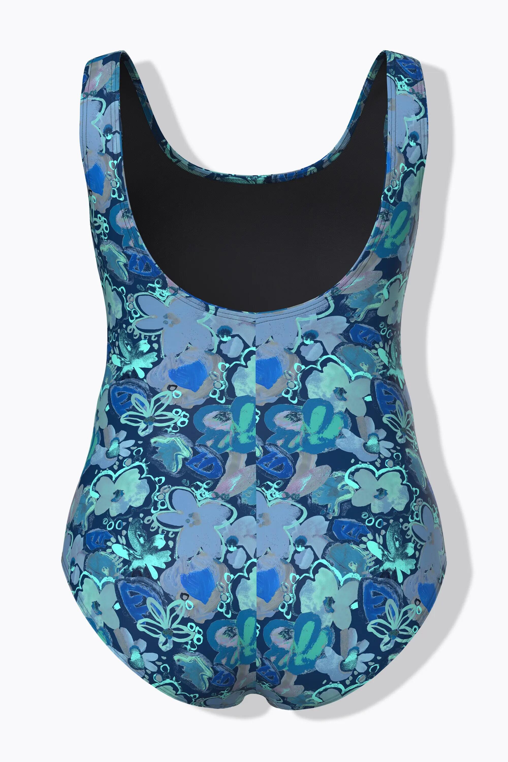Femme Maillot de bain à fleurs sans bonnets souples décolleté rond 12/13