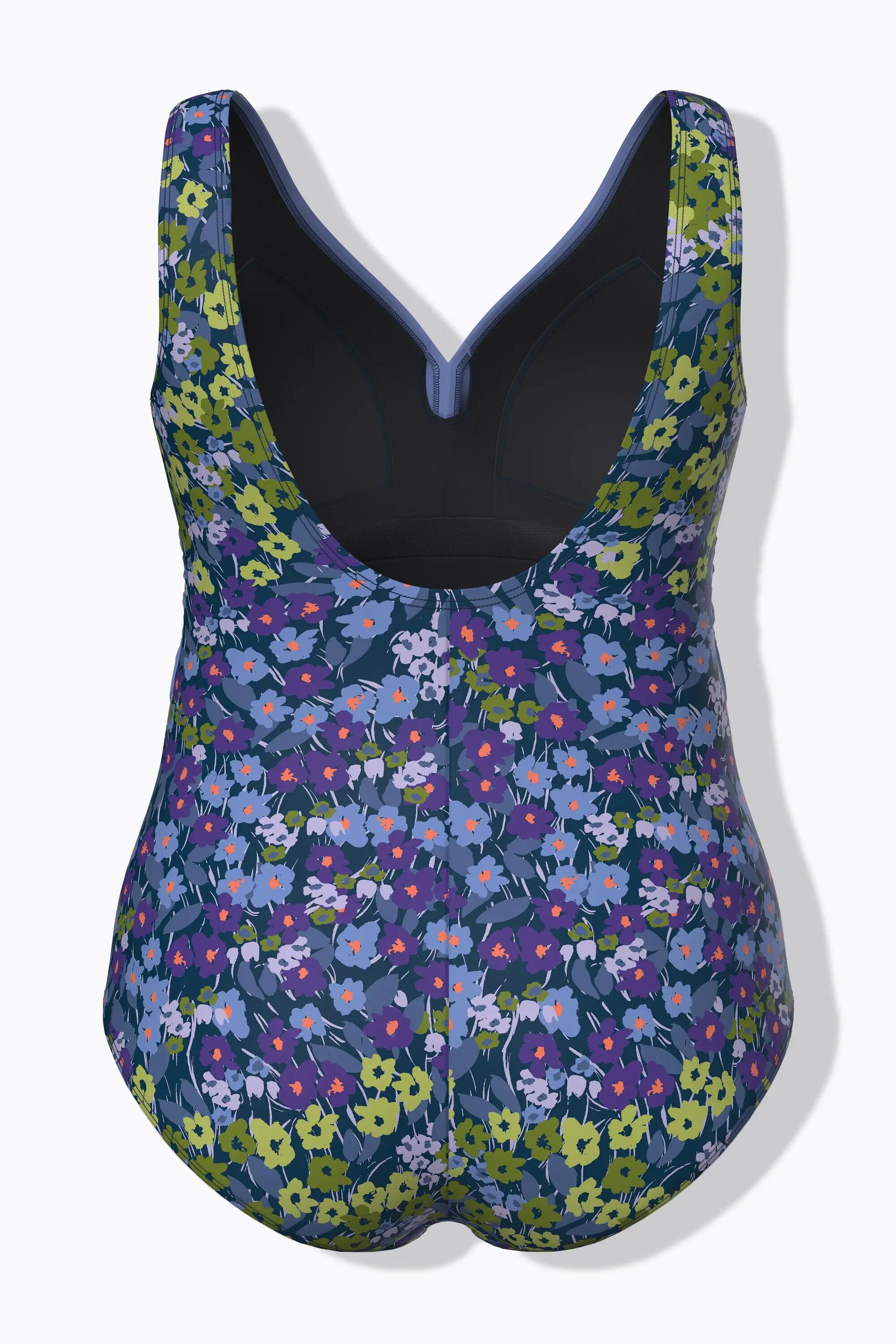Damen Badeanzug Blüten Softcups Zierknoten recycelt 2/13