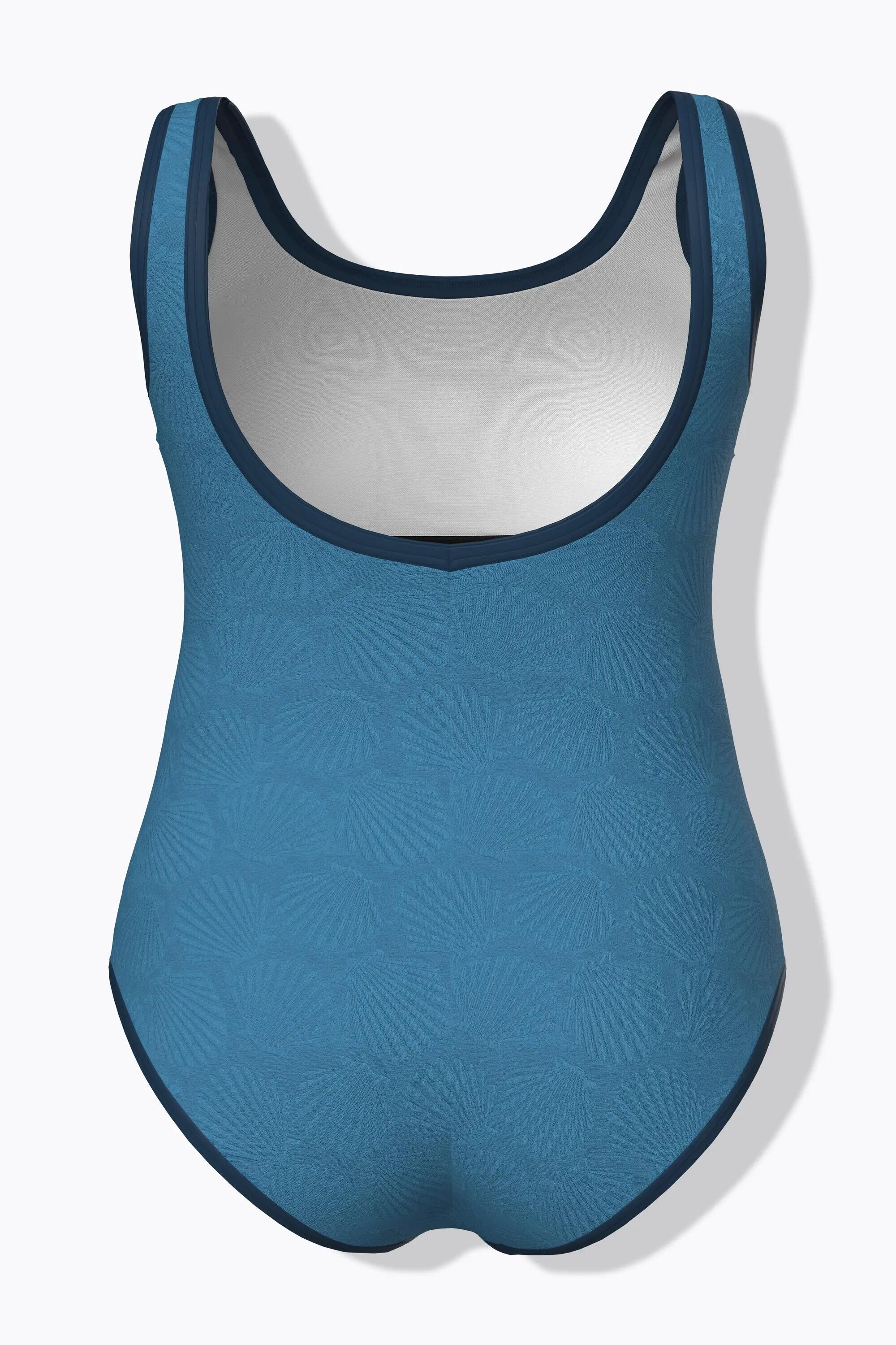 Damen Badeanzug Muscheln ohne Softcups Rundhals 13/13